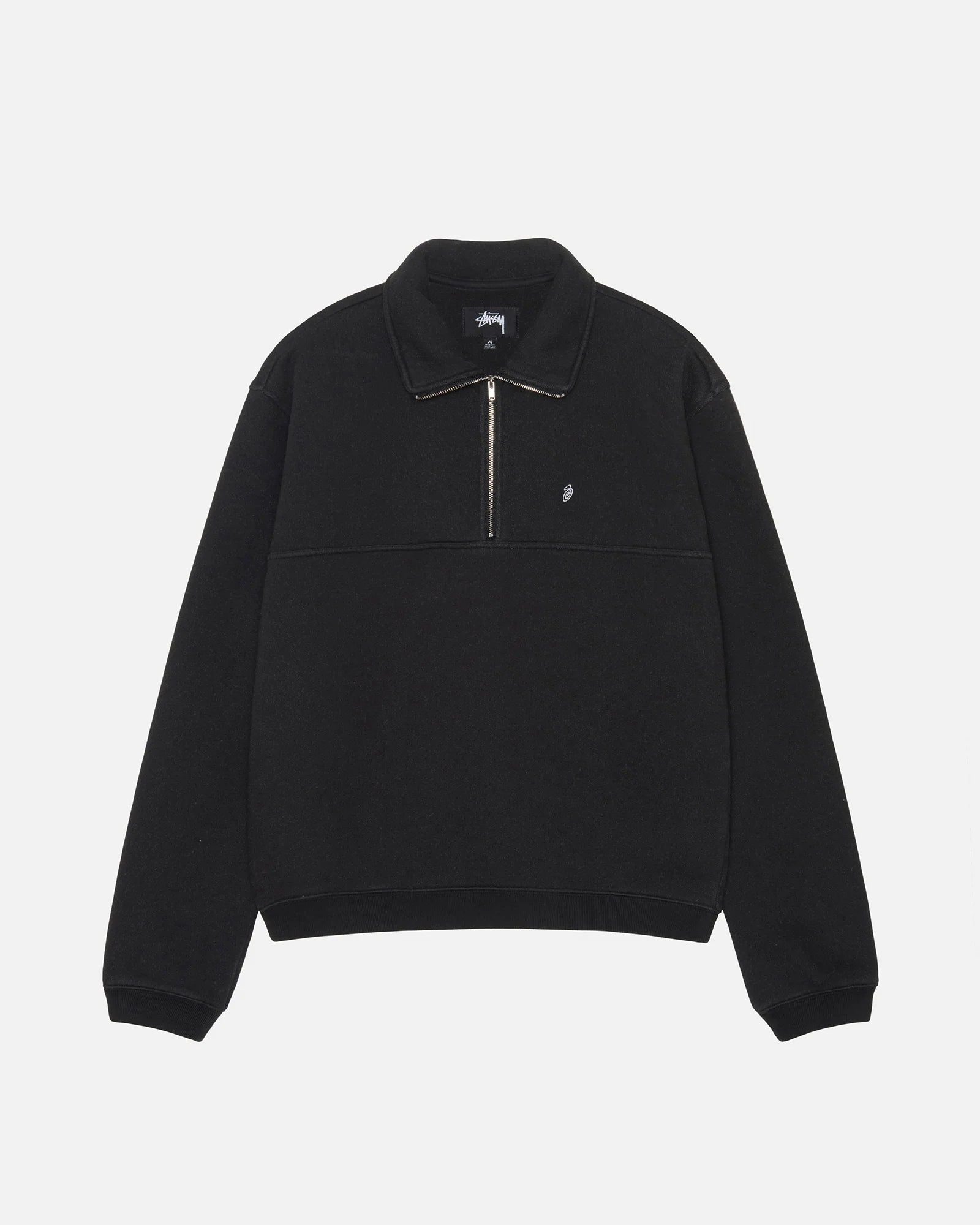 FLEECE ZIP MOCK BLACK