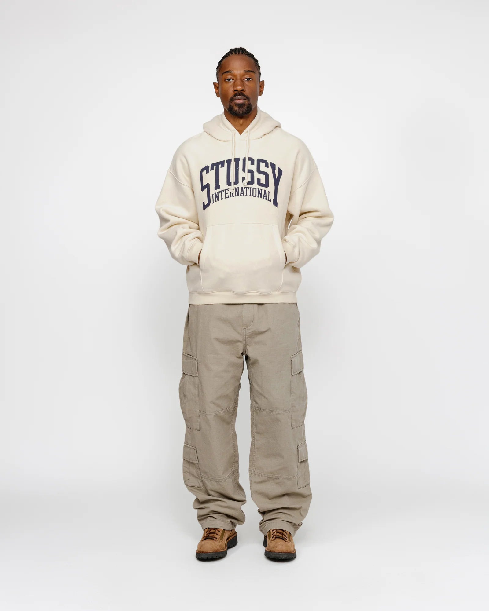 STUSSY INTL RELAXED HOOD IVORY