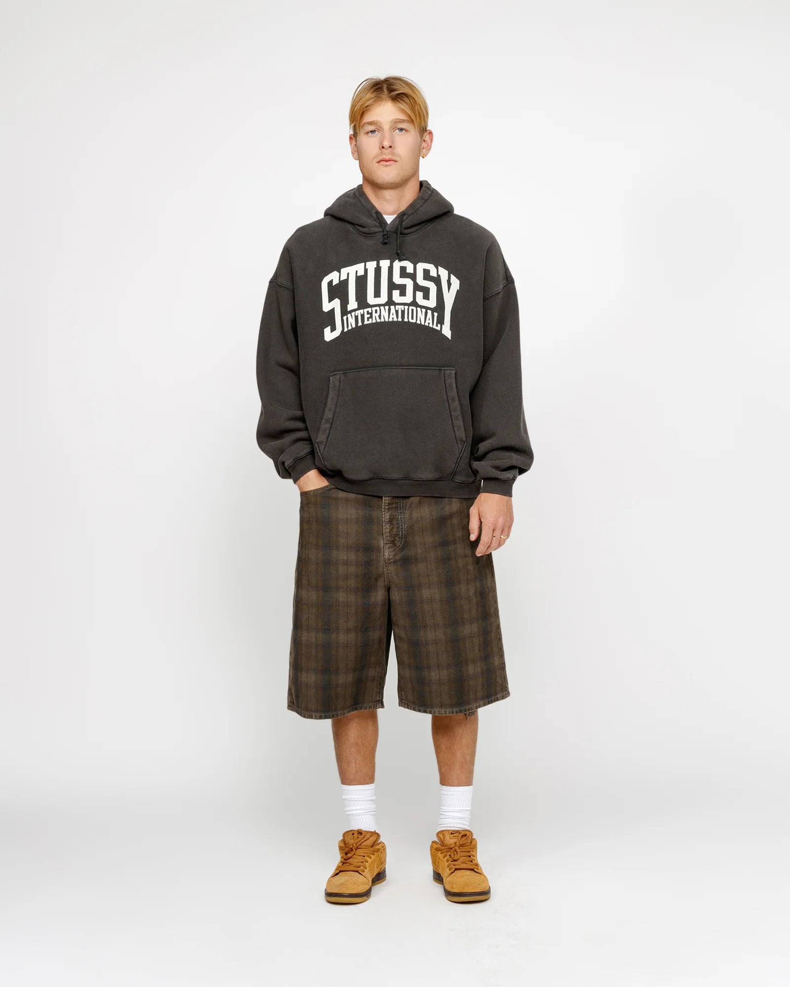 STUSSY INTL RELAXED HOOD WASHED BLACK