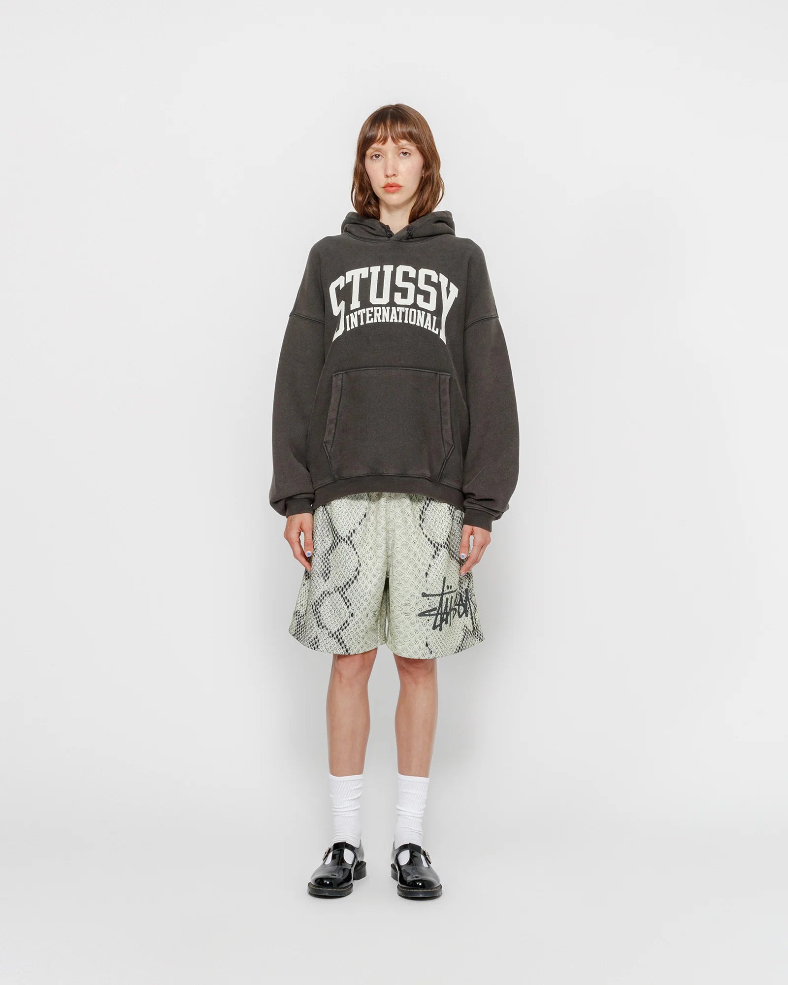 STUSSY INTL RELAXED HOOD WASHED BLACK