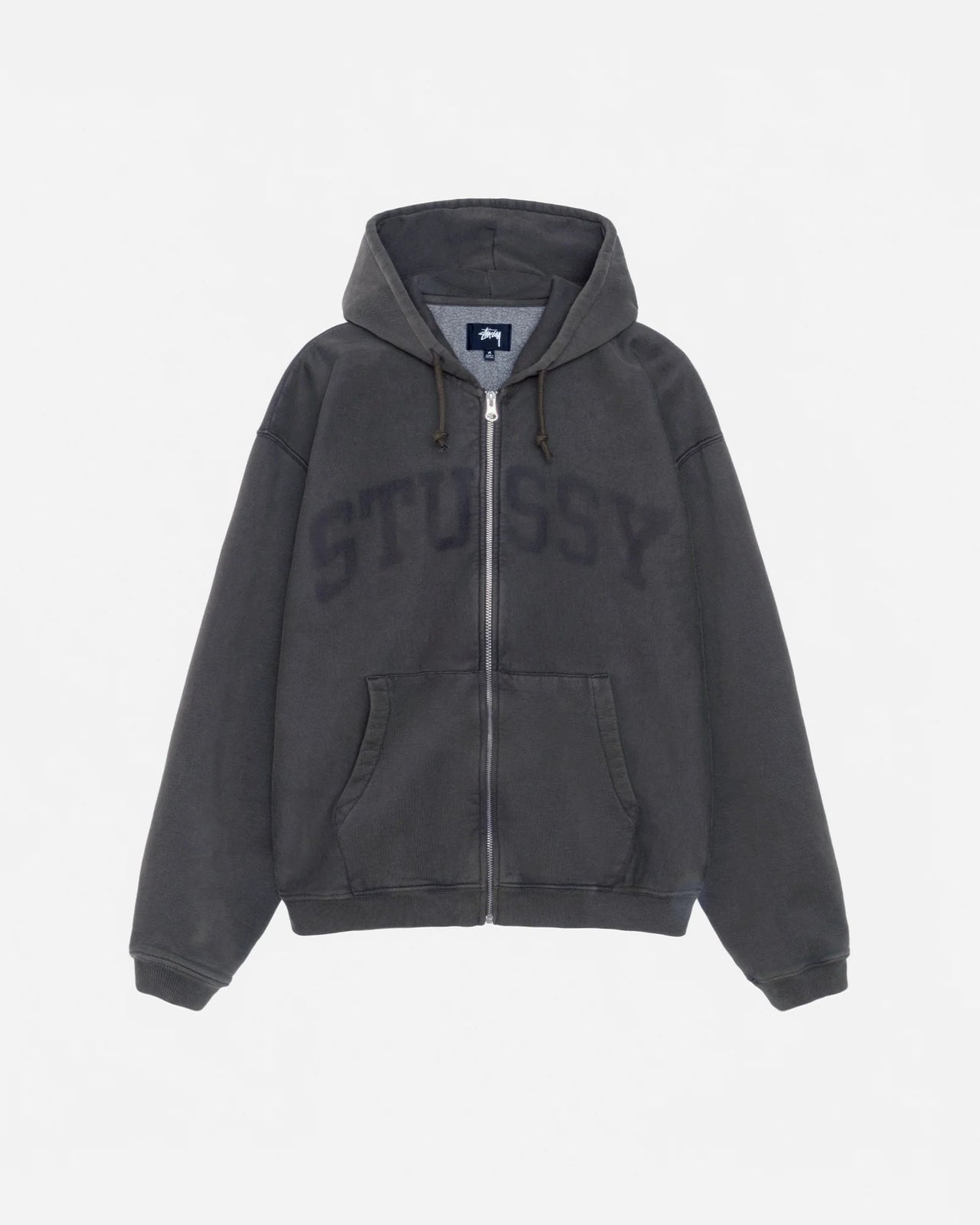 GRAPHIC ZIP HOOD WASHED BLACK