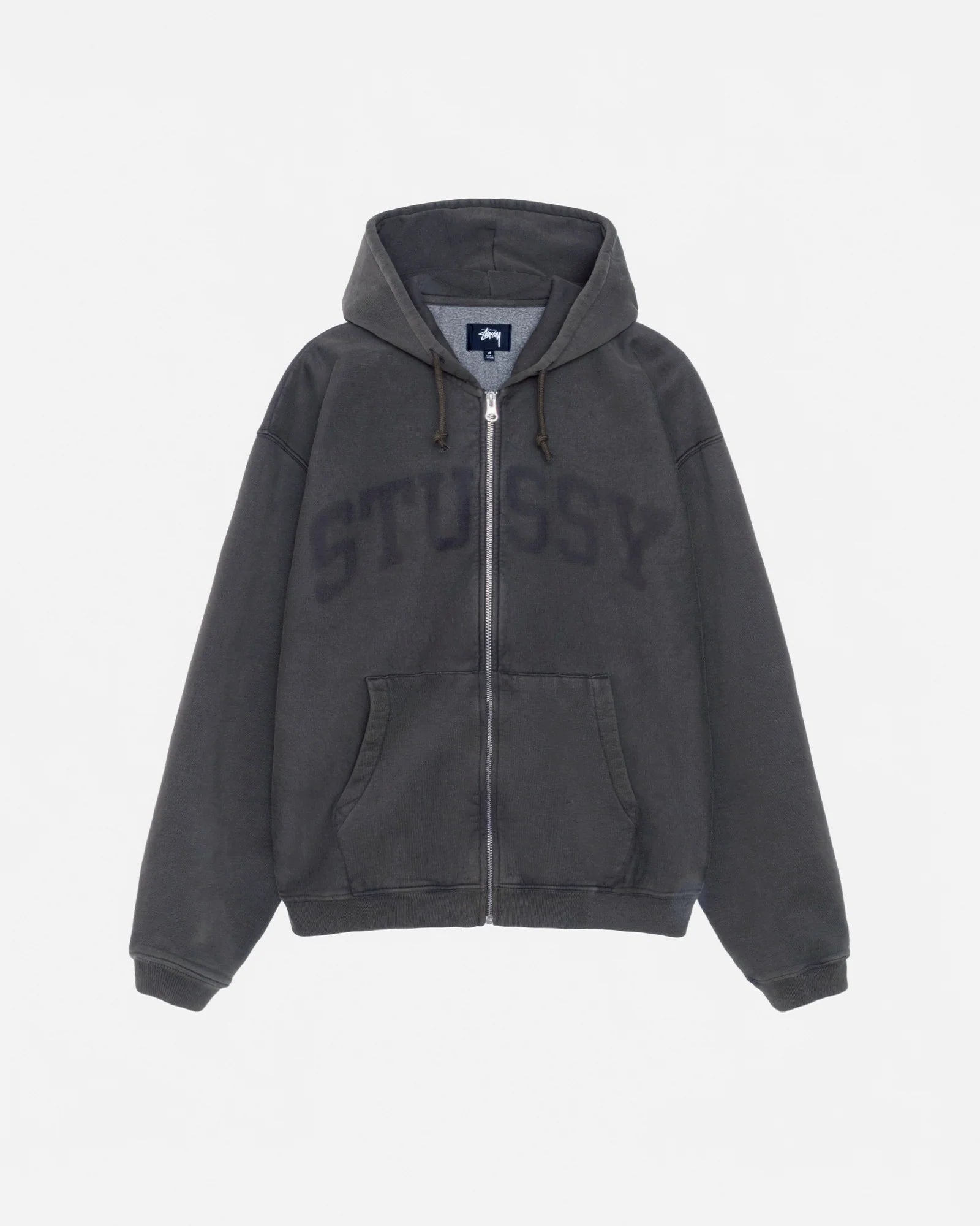 GRAPHIC ZIP HOOD WASHED BLACK