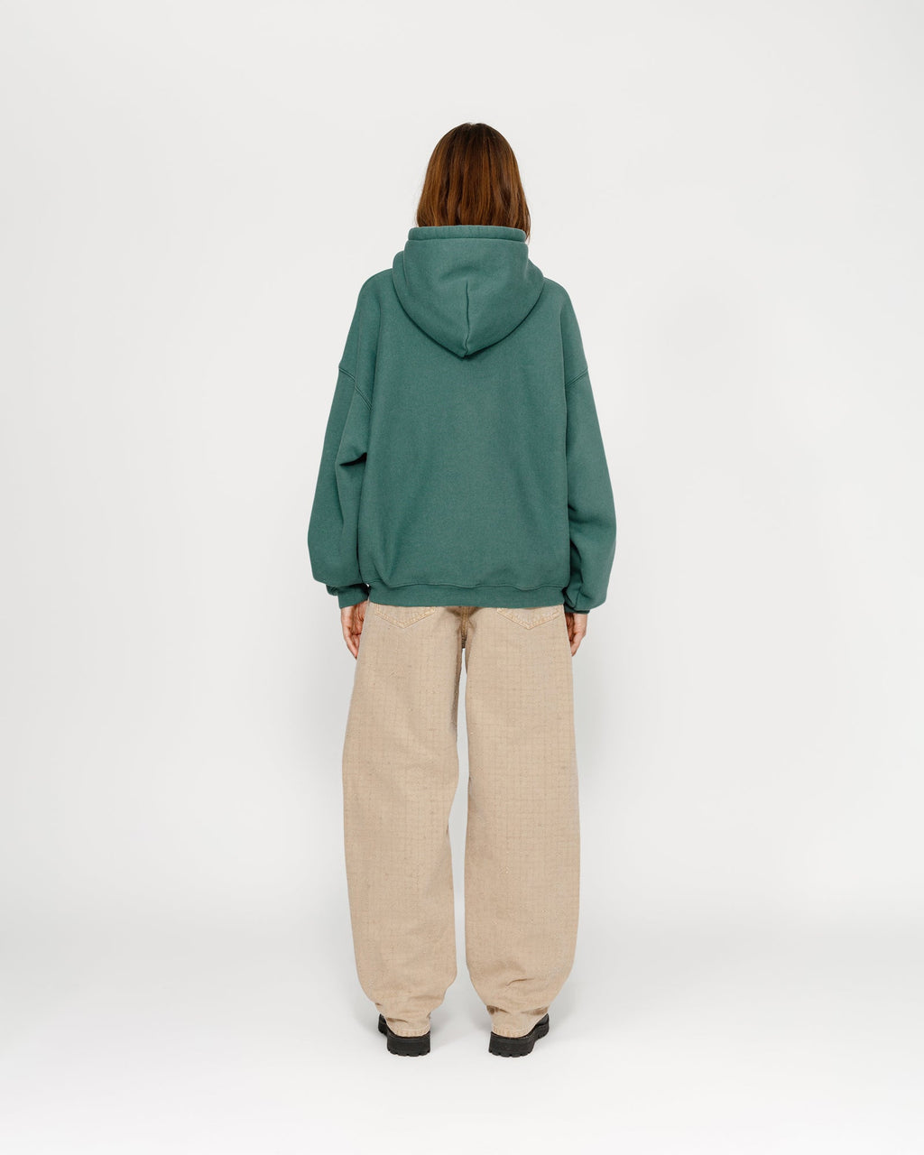 SATIN PATCH OVERSIZED HOOD GREEN