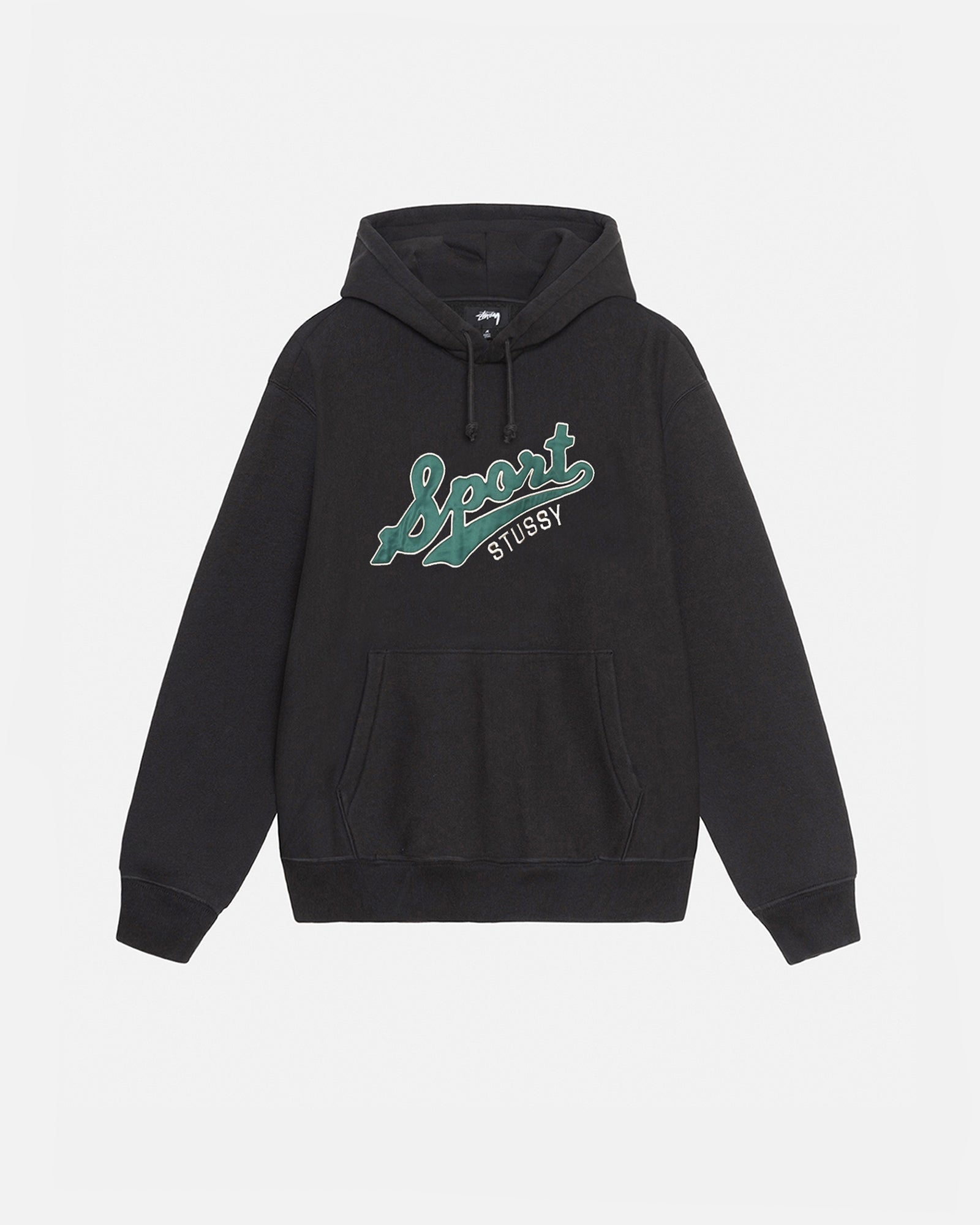 SATIN PATCH OVERSIZED HOOD WASHED BLACK