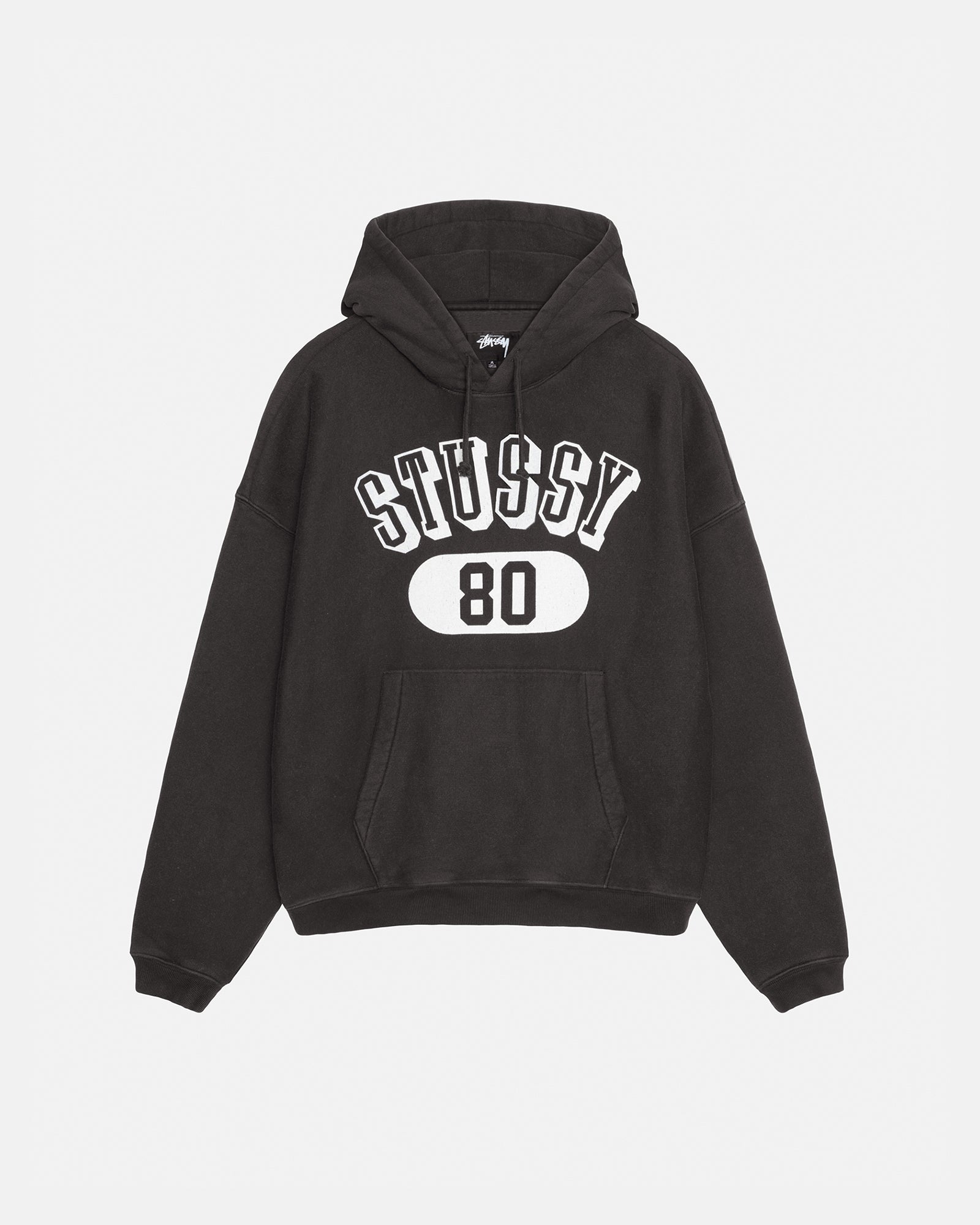 STUSSY 80 RELAXED HOOD WASHED BLACK