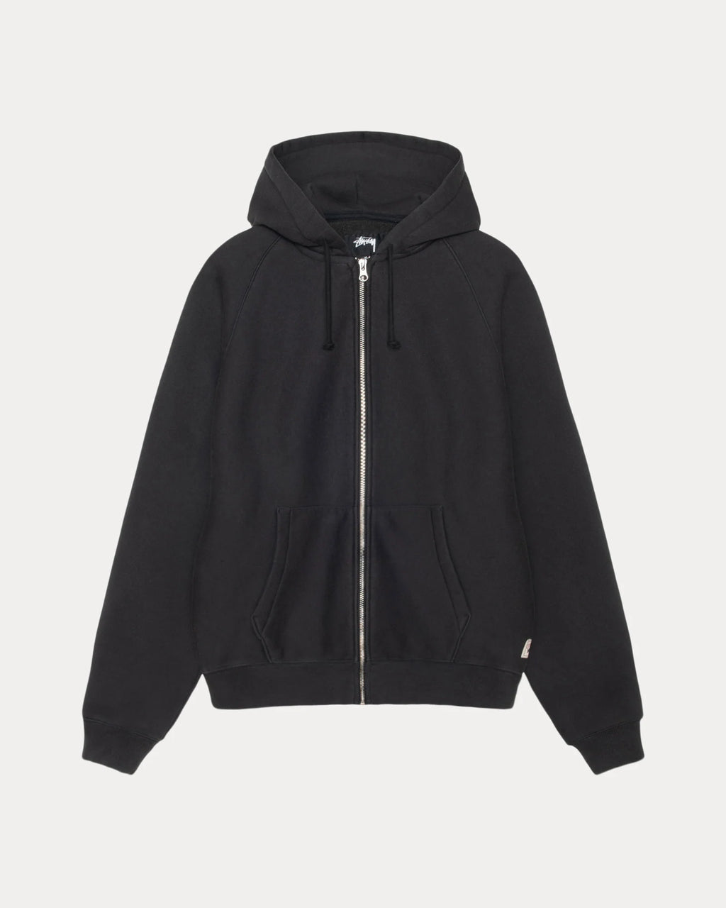 RAGLAN ZIP HOOD WASHED BLACK