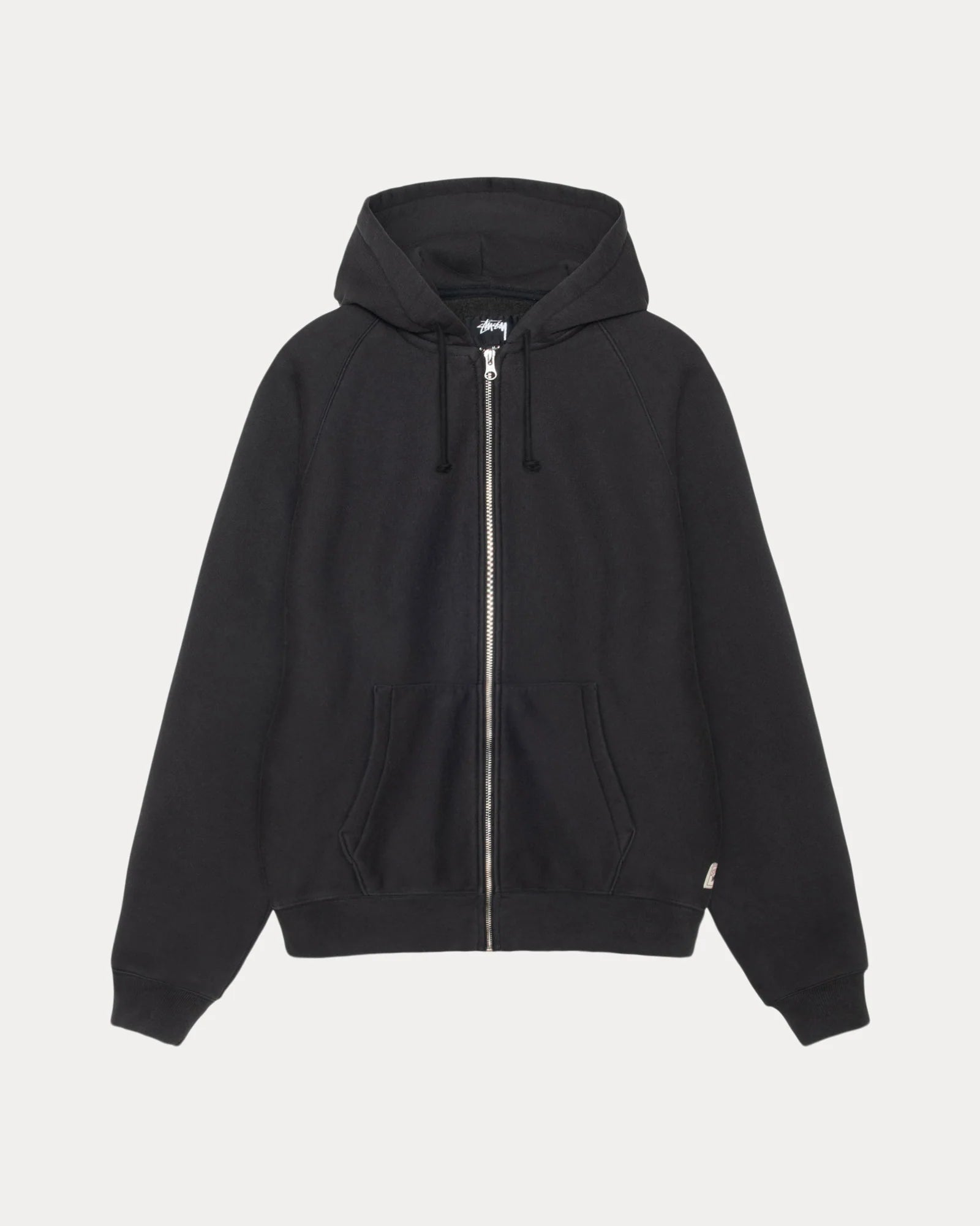 RAGLAN ZIP HOOD WASHED BLACK