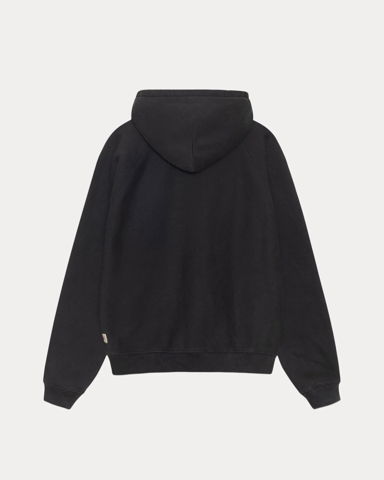 RAGLAN ZIP HOOD WASHED BLACK