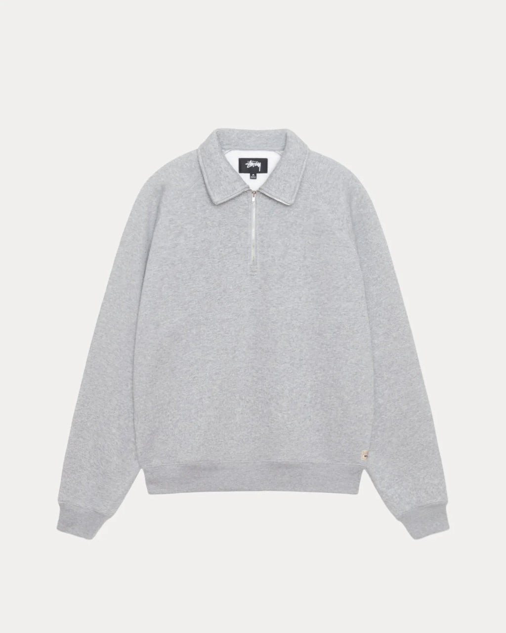 FLEECE RAGLAN ZIP MOCK GREAY HEATHER