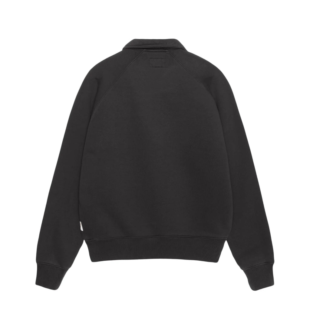 FLEECE RAGLAN ZIP MOCK WASHED BLACK