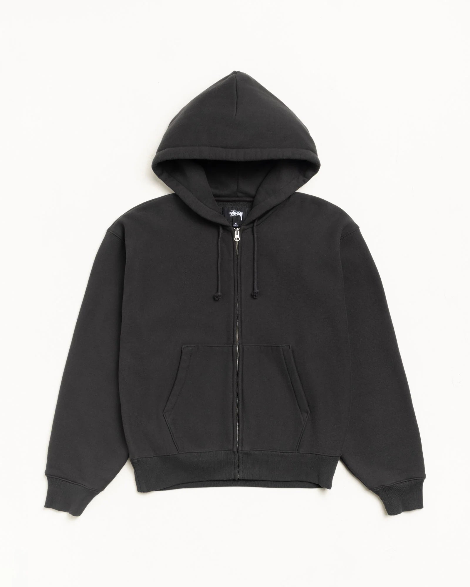 BASIC DIAMOND ZIP HOOD BLACK