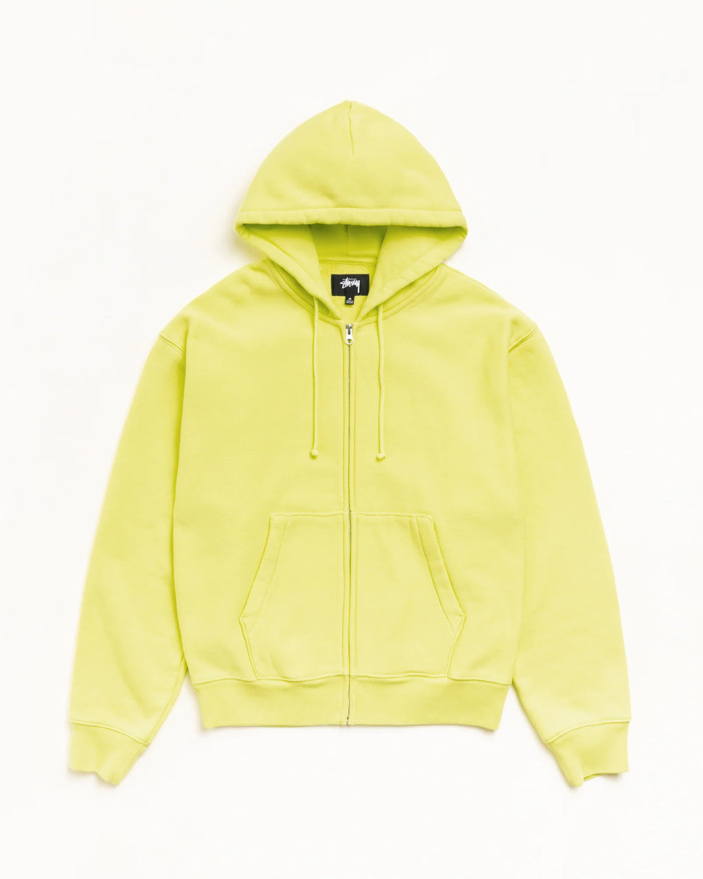 CURSIVE APPLIQUE ZIP HOOD LIME