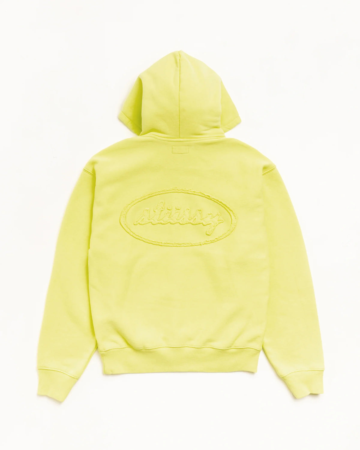 CURSIVE APPLIQUE ZIP HOOD LIME