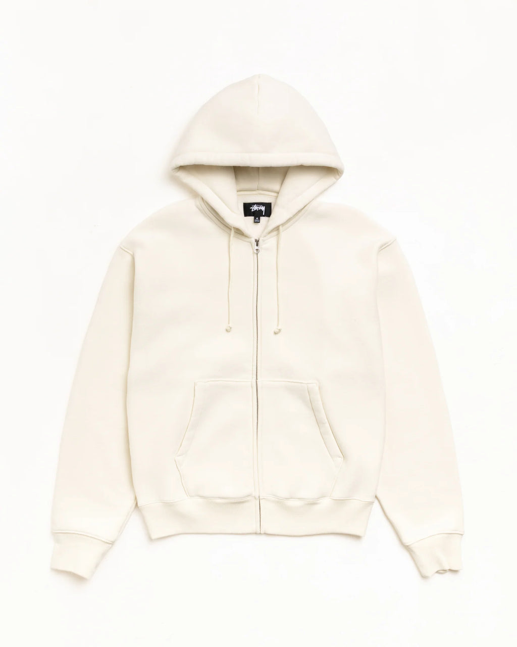 CURSIVE APPLIQUE ZIP HOOD NATURAL