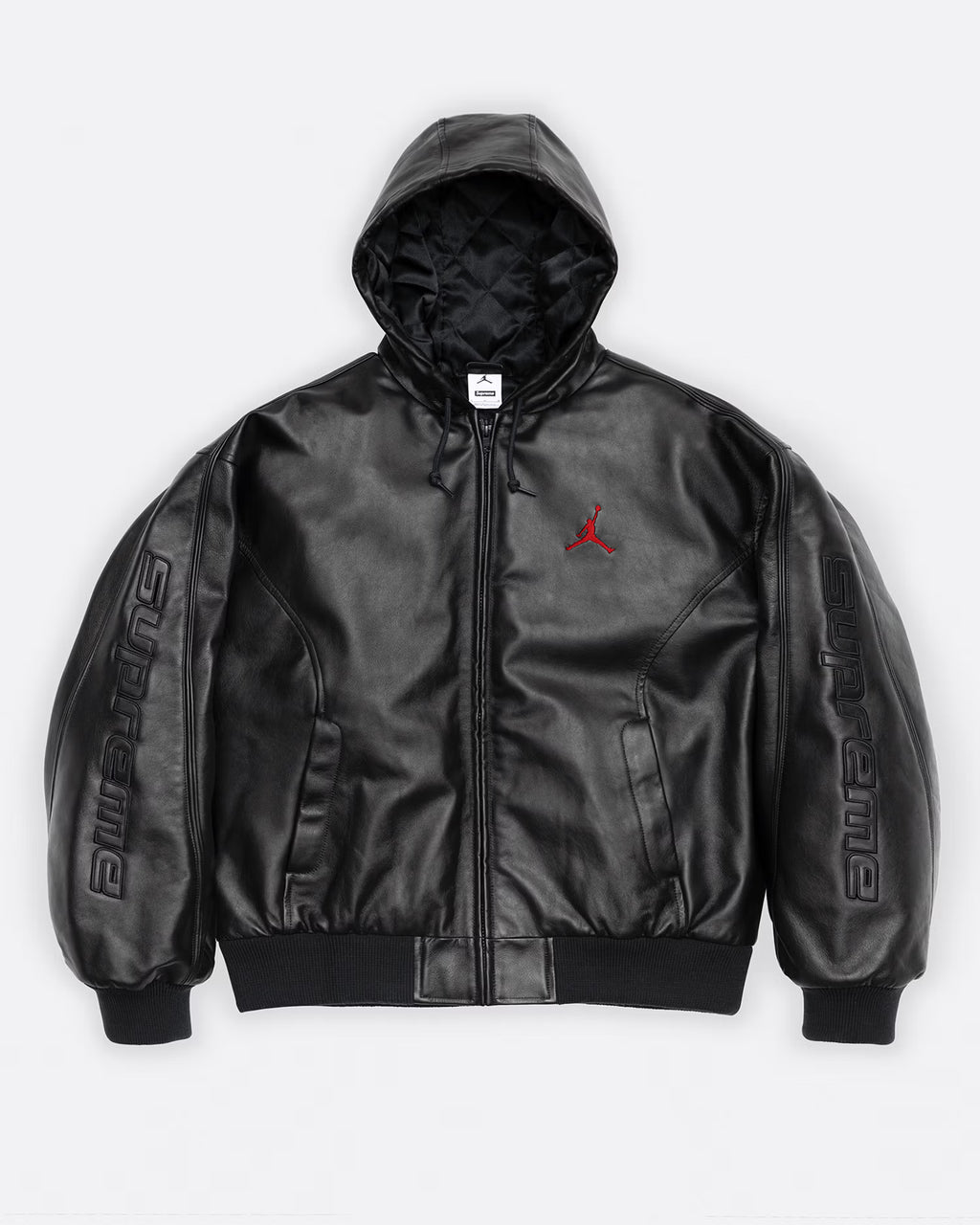 JORDAN HOODED LEATHER JACKET -  L