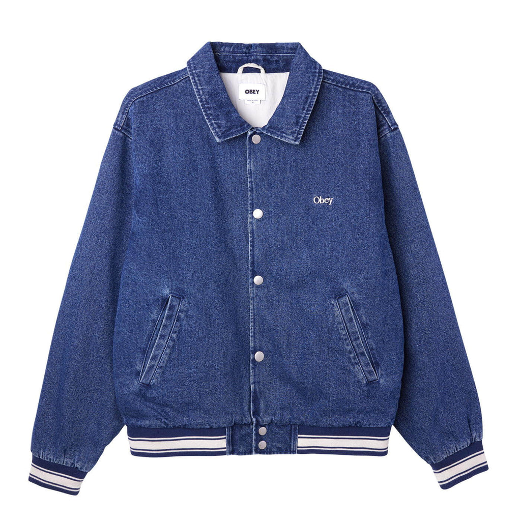 OBEY ROSE BLOUSON JACKET STONE WASH INDIGO