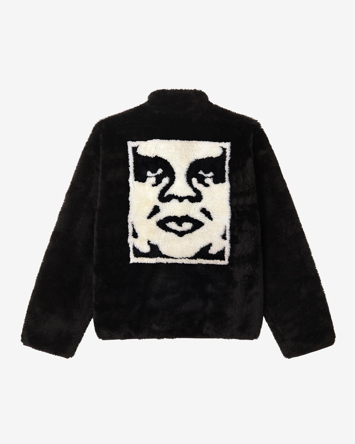 ICON FACE SHERPA JACKET BLACK