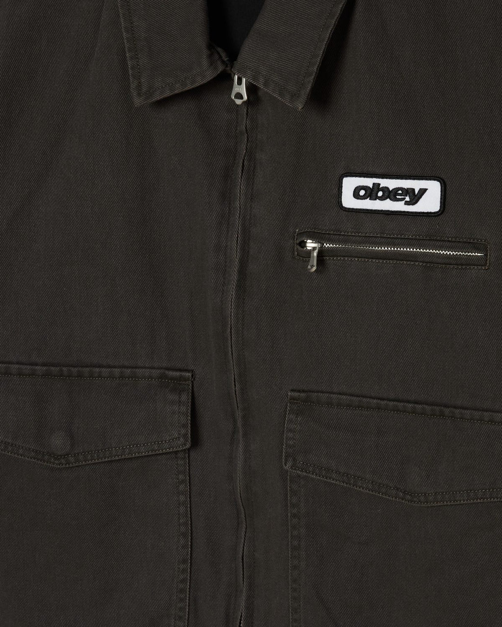 OBEY WALTER WORK JACKET BLACK WASHED