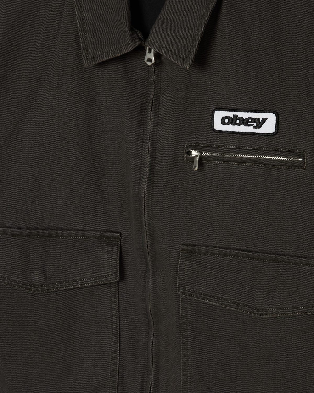 OBEY WALTER WORK JACKET BLACK WASHED