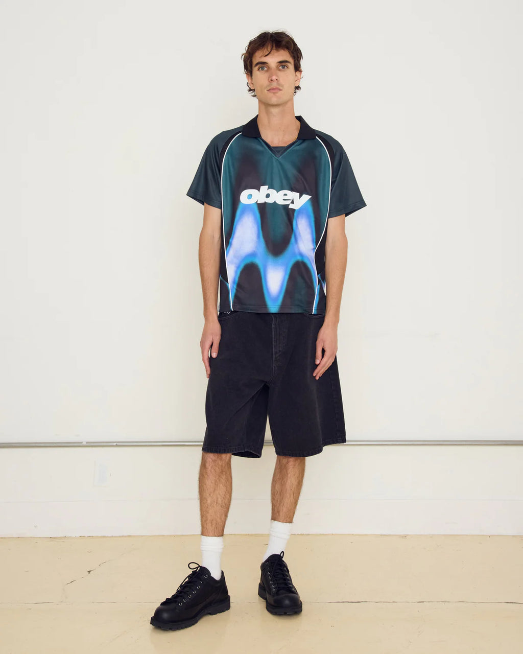 OBEY BLURRED SOCCER JERSEY TEAL
