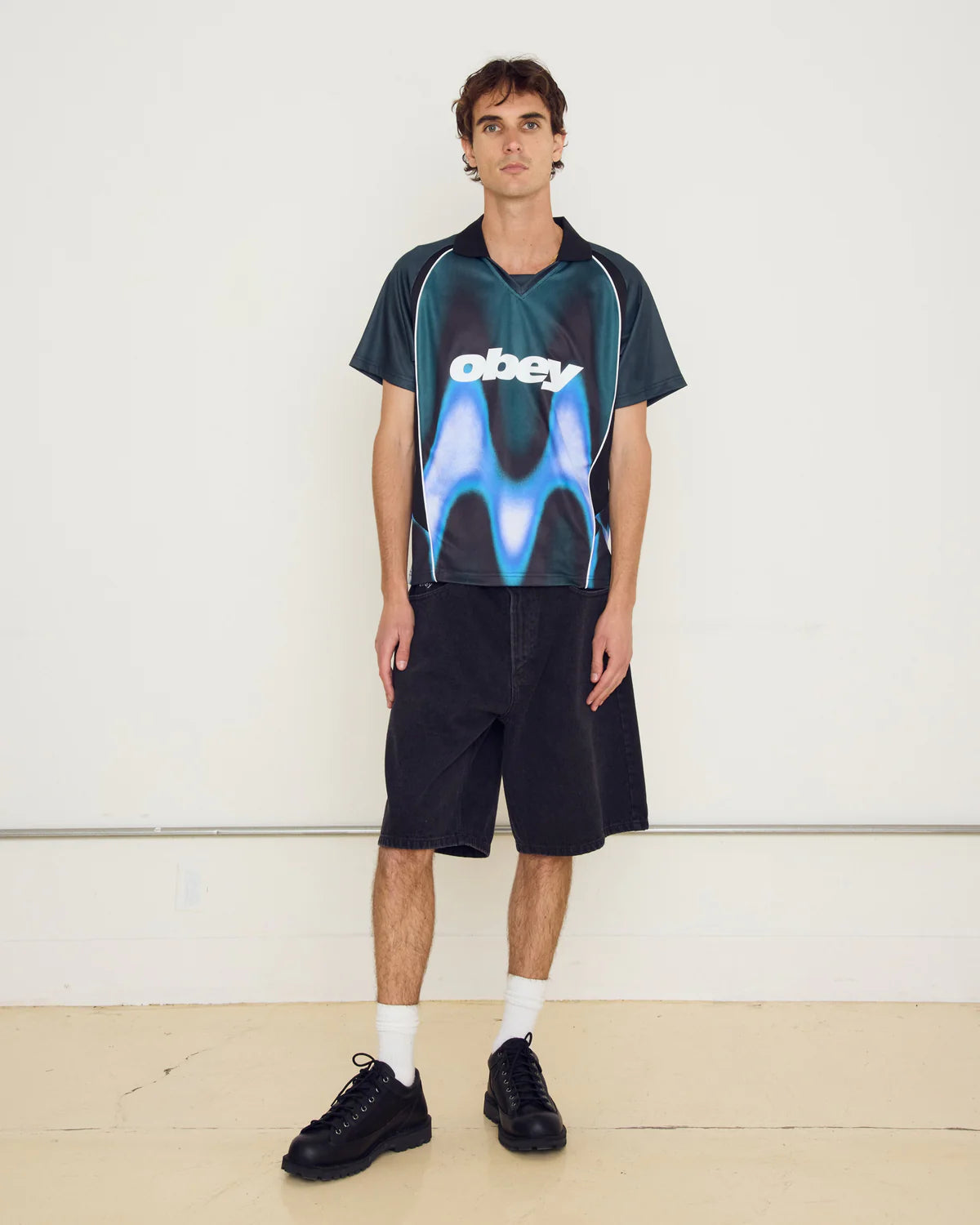 OBEY BLURRED SOCCER JERSEY TEAL