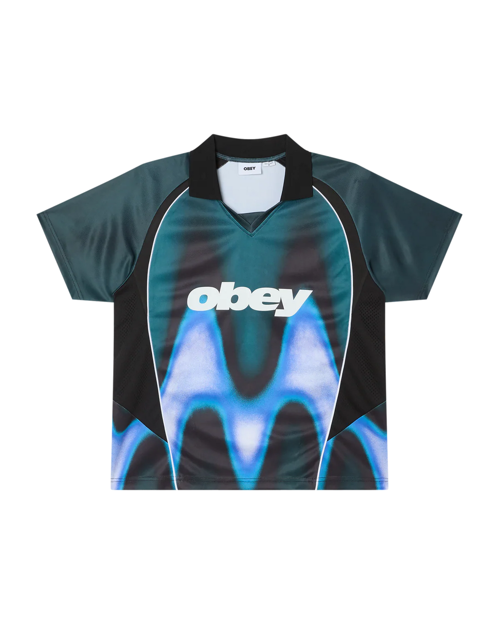 OBEY BLURRED SOCCER JERSEY TEAL