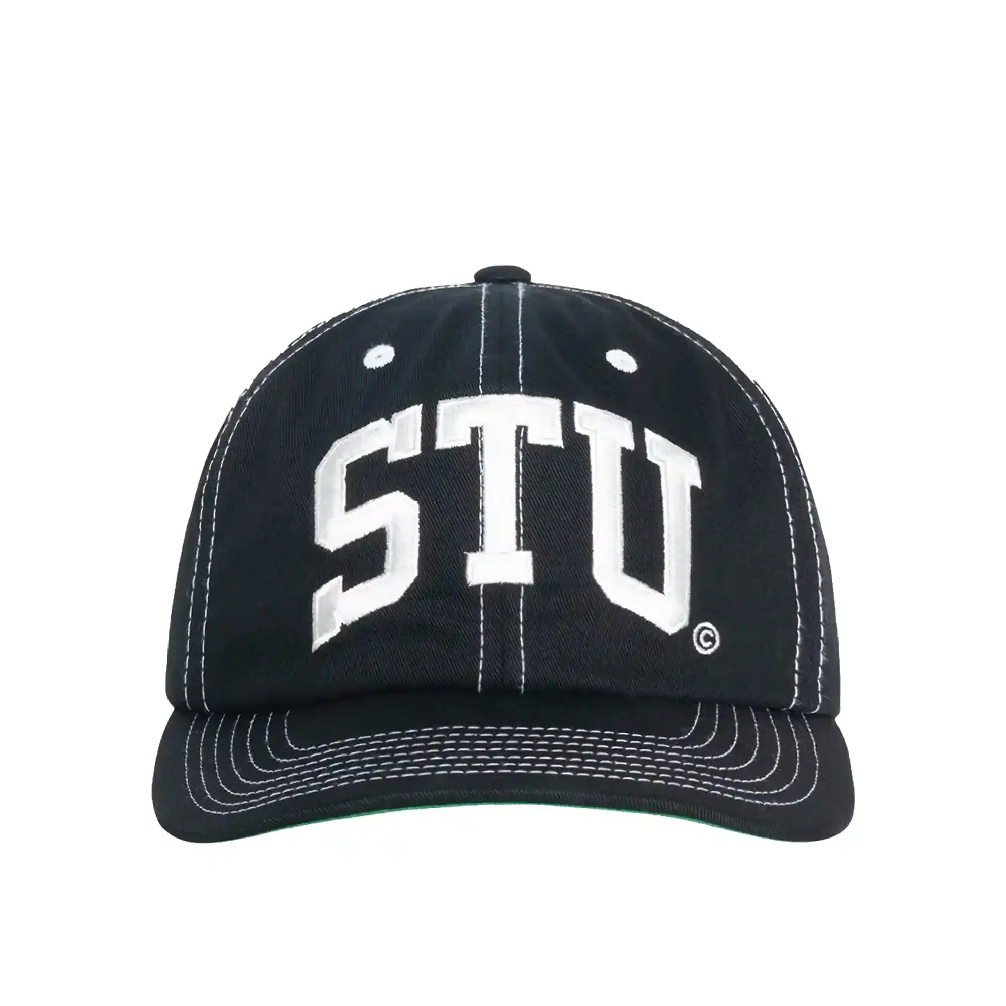 STU ARCH STRAPBACK CAP TRUE BLACK