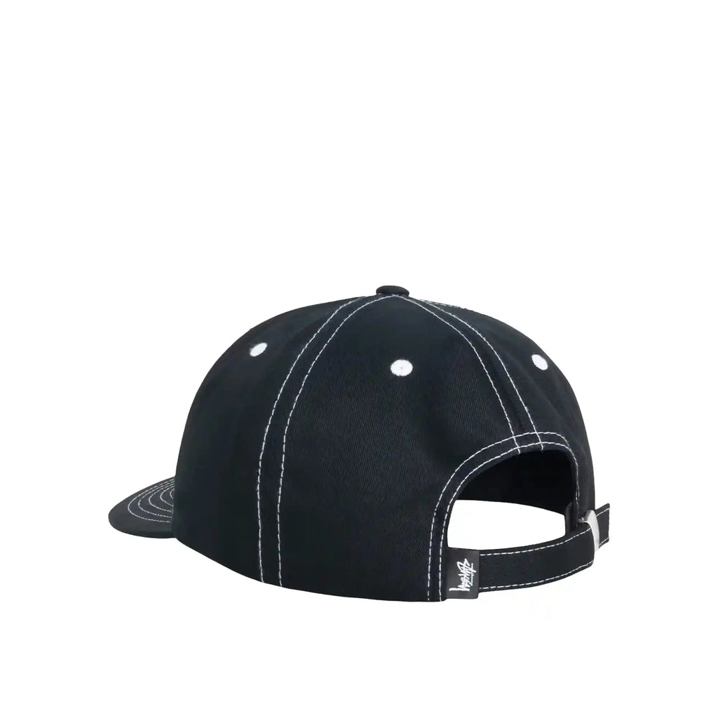 STU ARCH STRAPBACK CAP TRUE BLACK