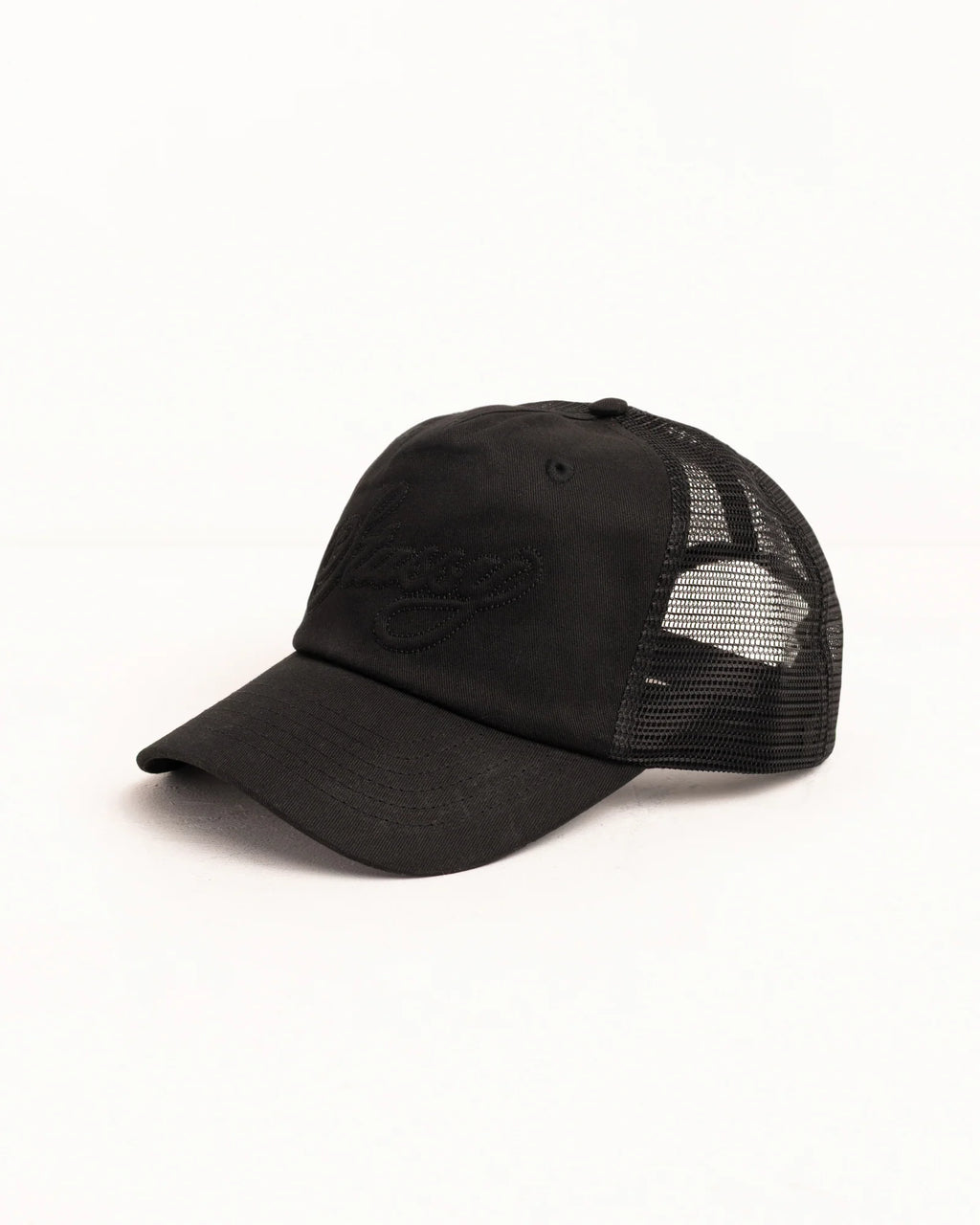 TRUCKER CURSIVE STITCH BLACK