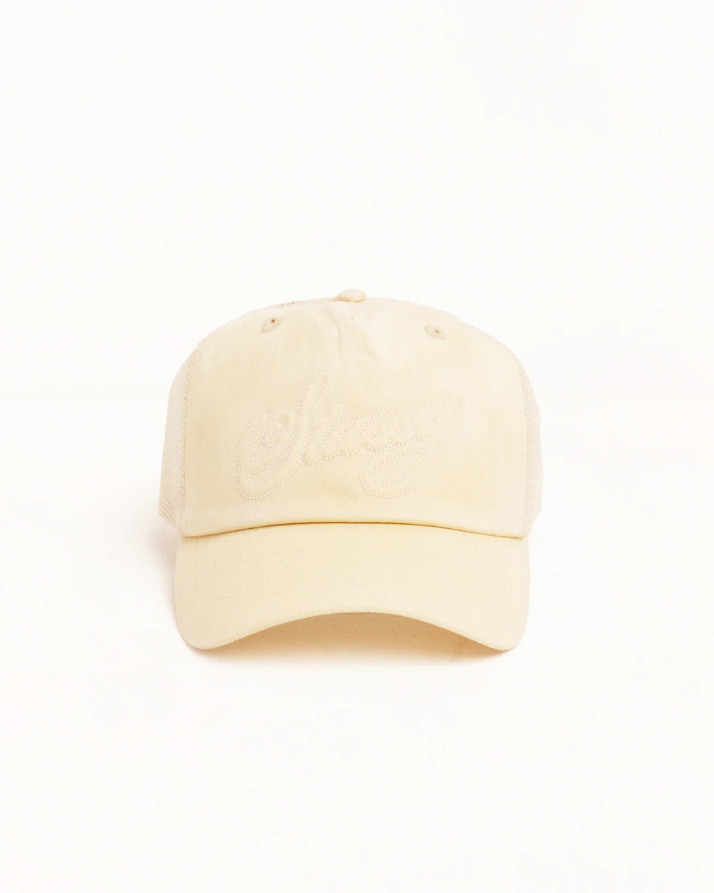 TRUCKER CURSIVE STITCH SAND