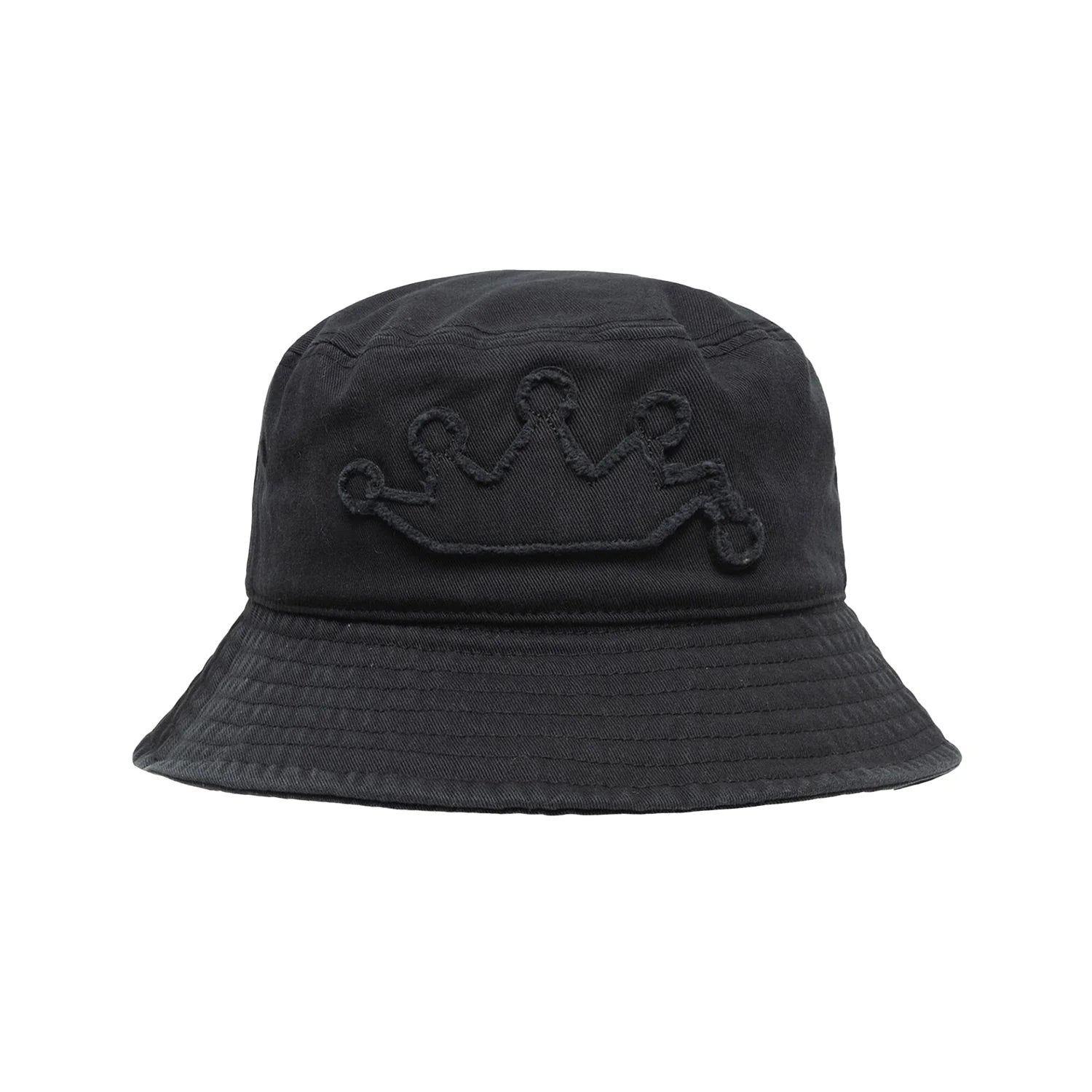 CROWN APPLIQUE BUCKET HAT BLACK