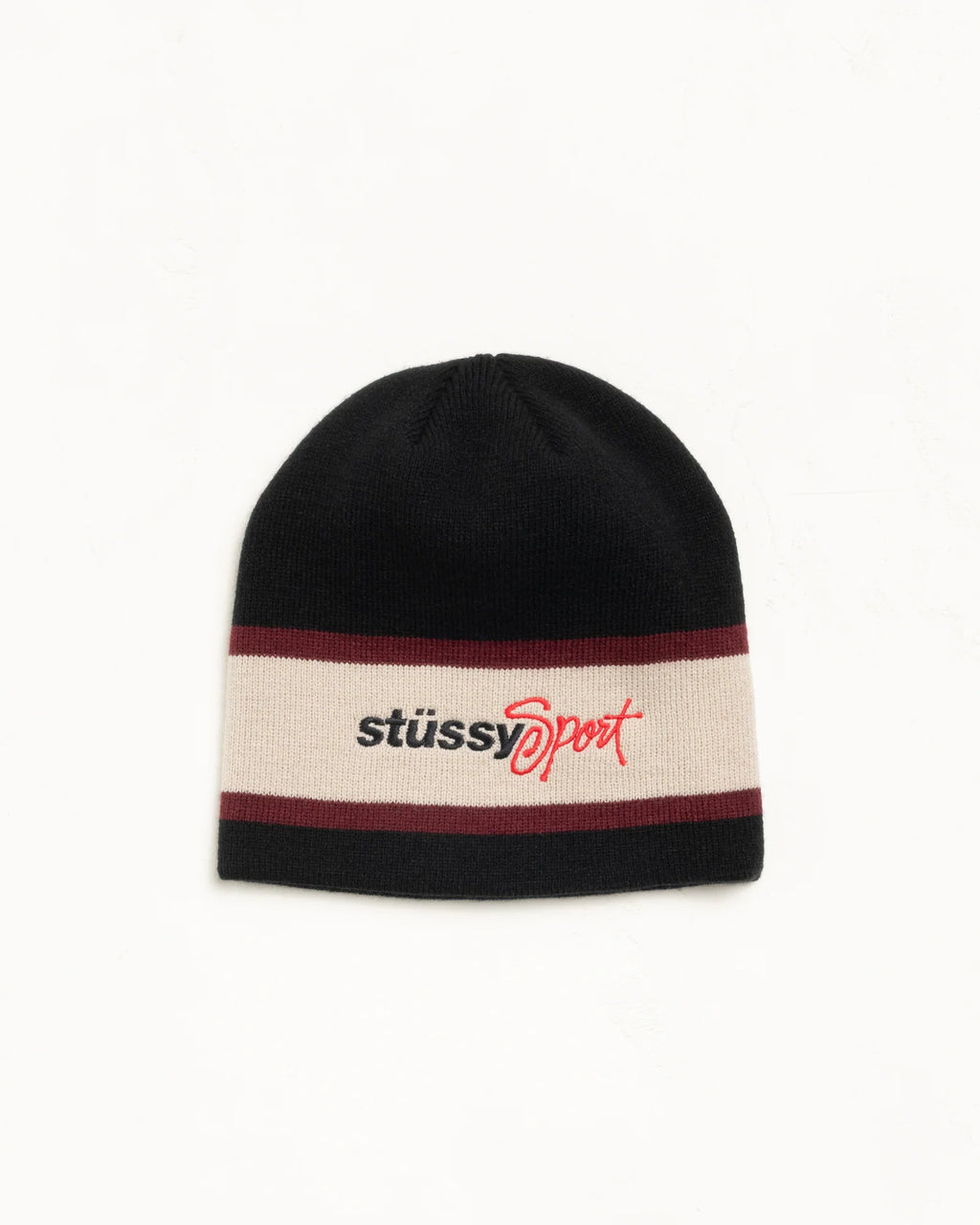 STUSSY SPORT STRIPE SKULLCAP BLACK