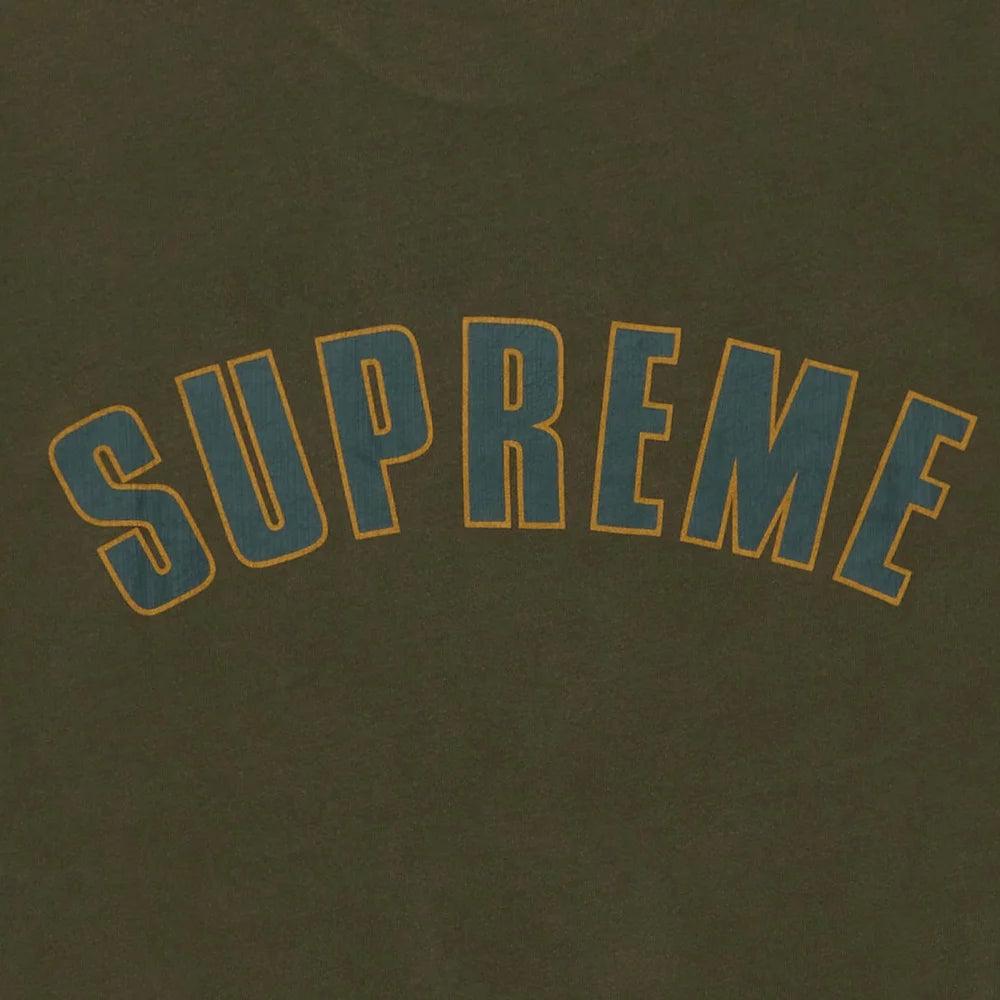 CRACKED ARC S/S TOP OLIVE