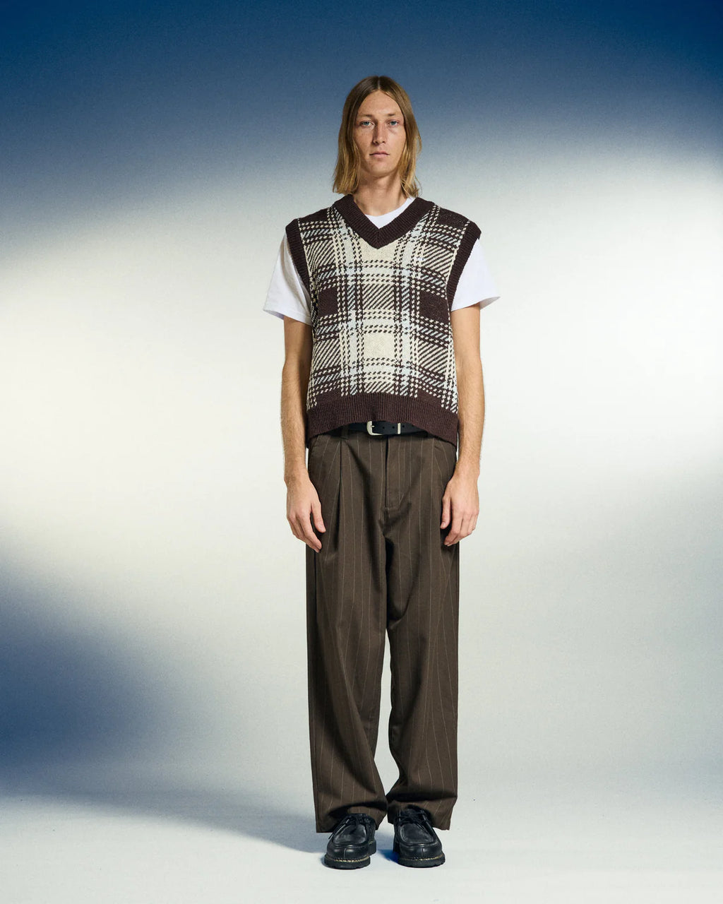 DEAN STRIPE PLEATED PANT WREN MULTI