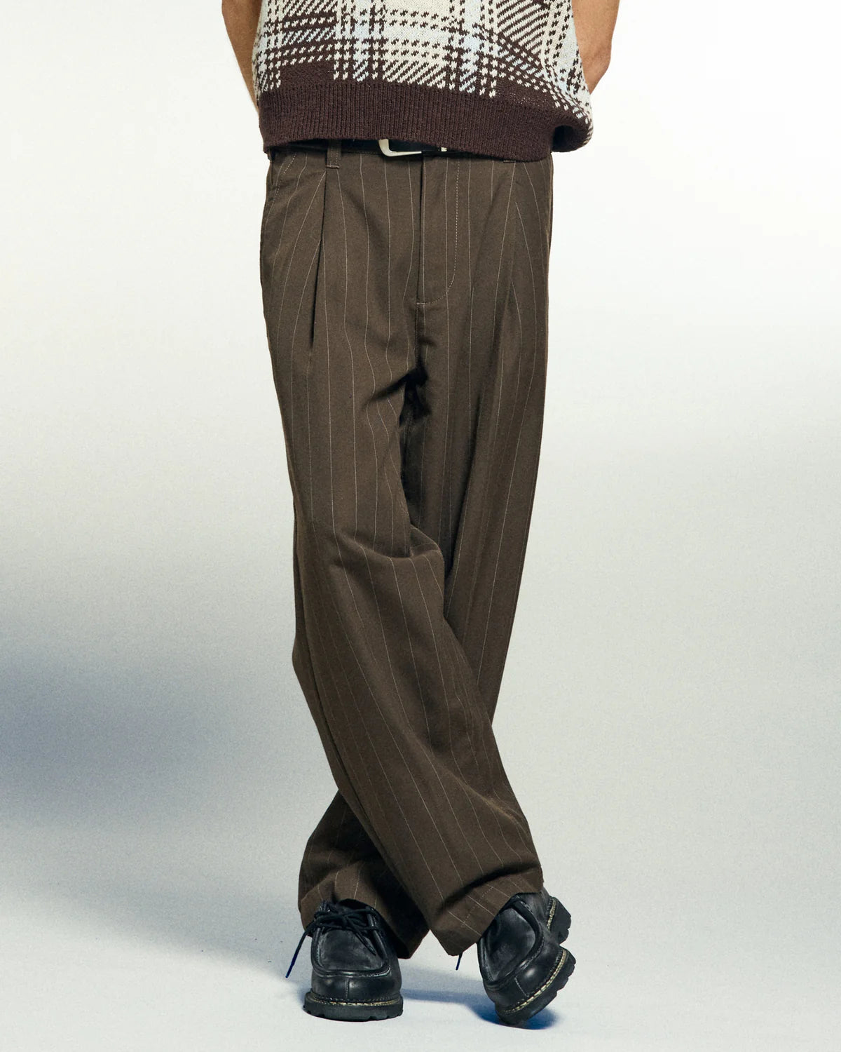 DEAN STRIPE PLEATED PANT WREN MULTI