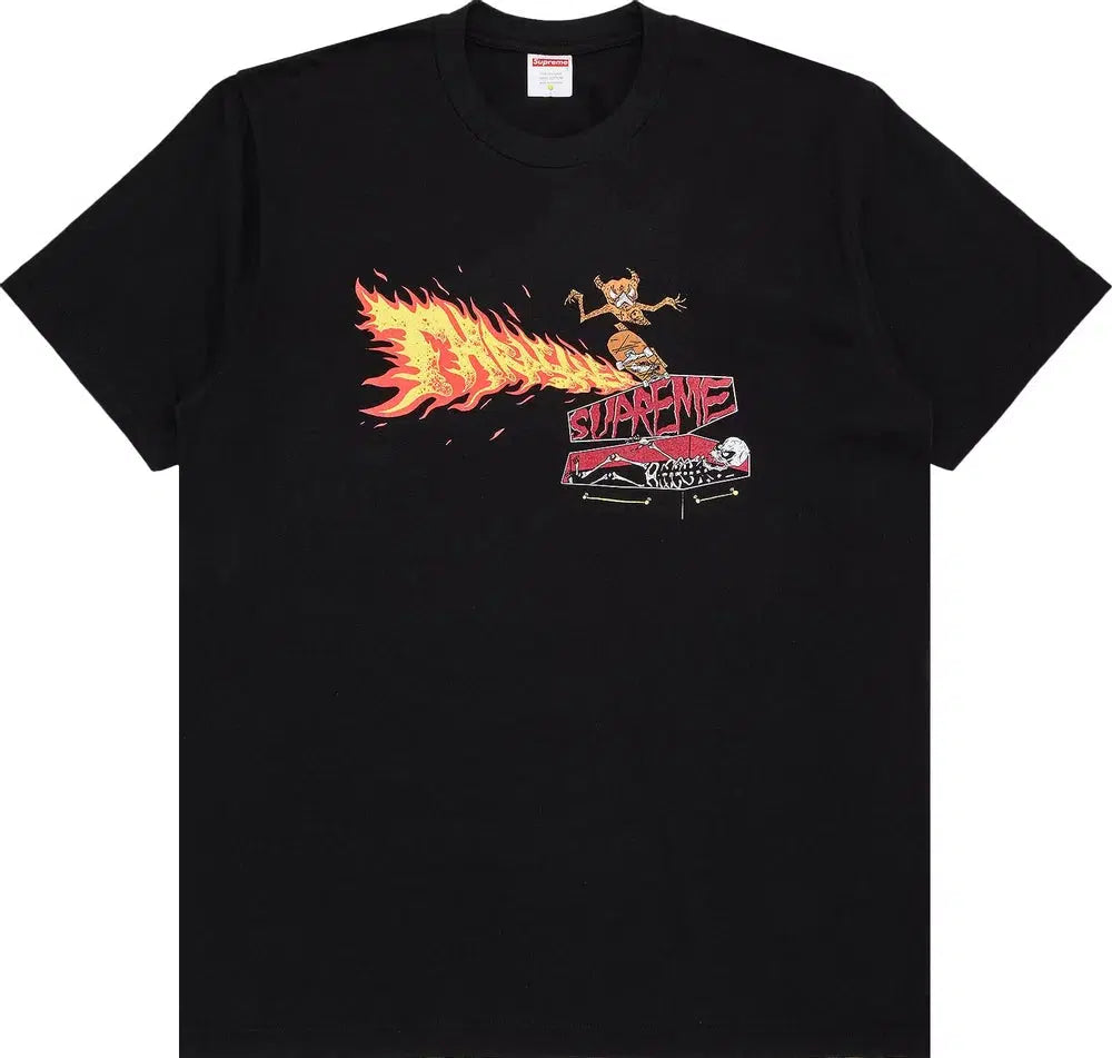 Supreme x Thrasher x Neckface Back Tail tee black