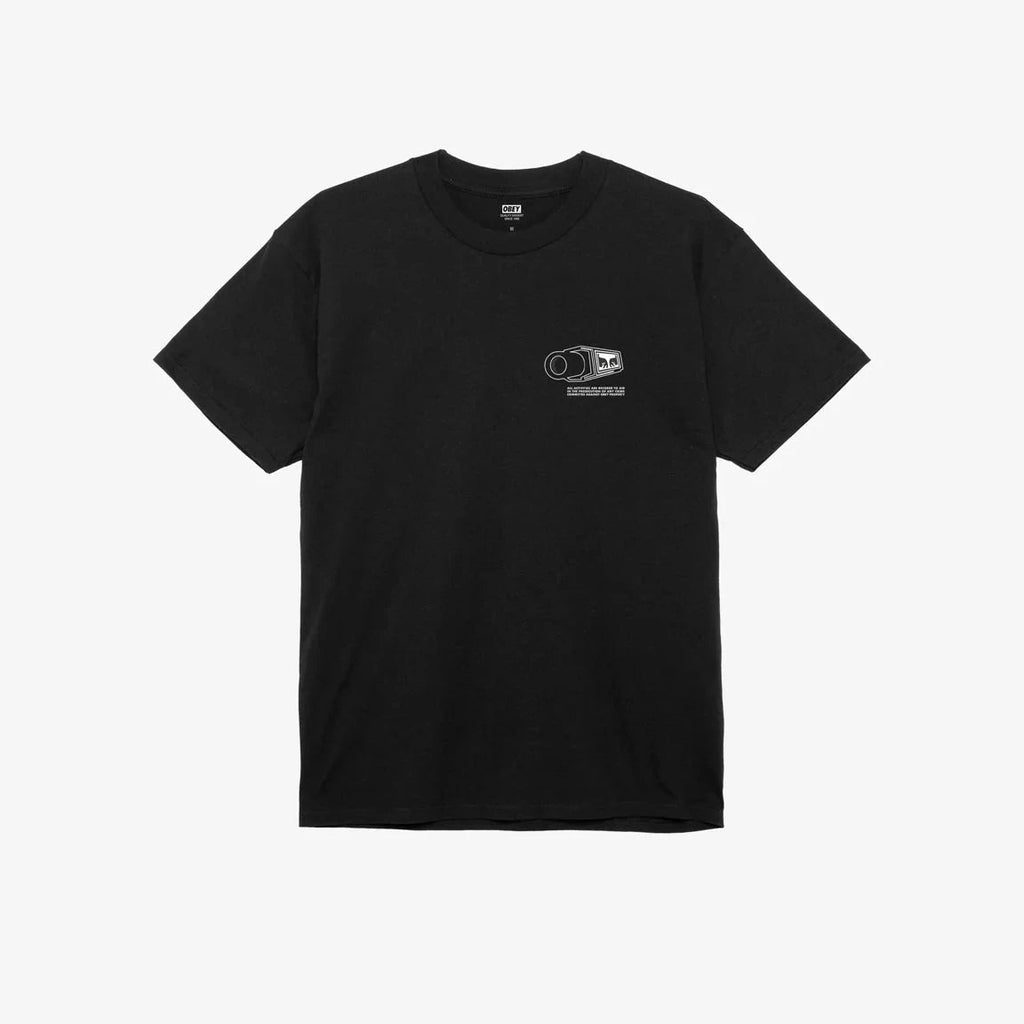 OBEY WARNING BLACK TEE