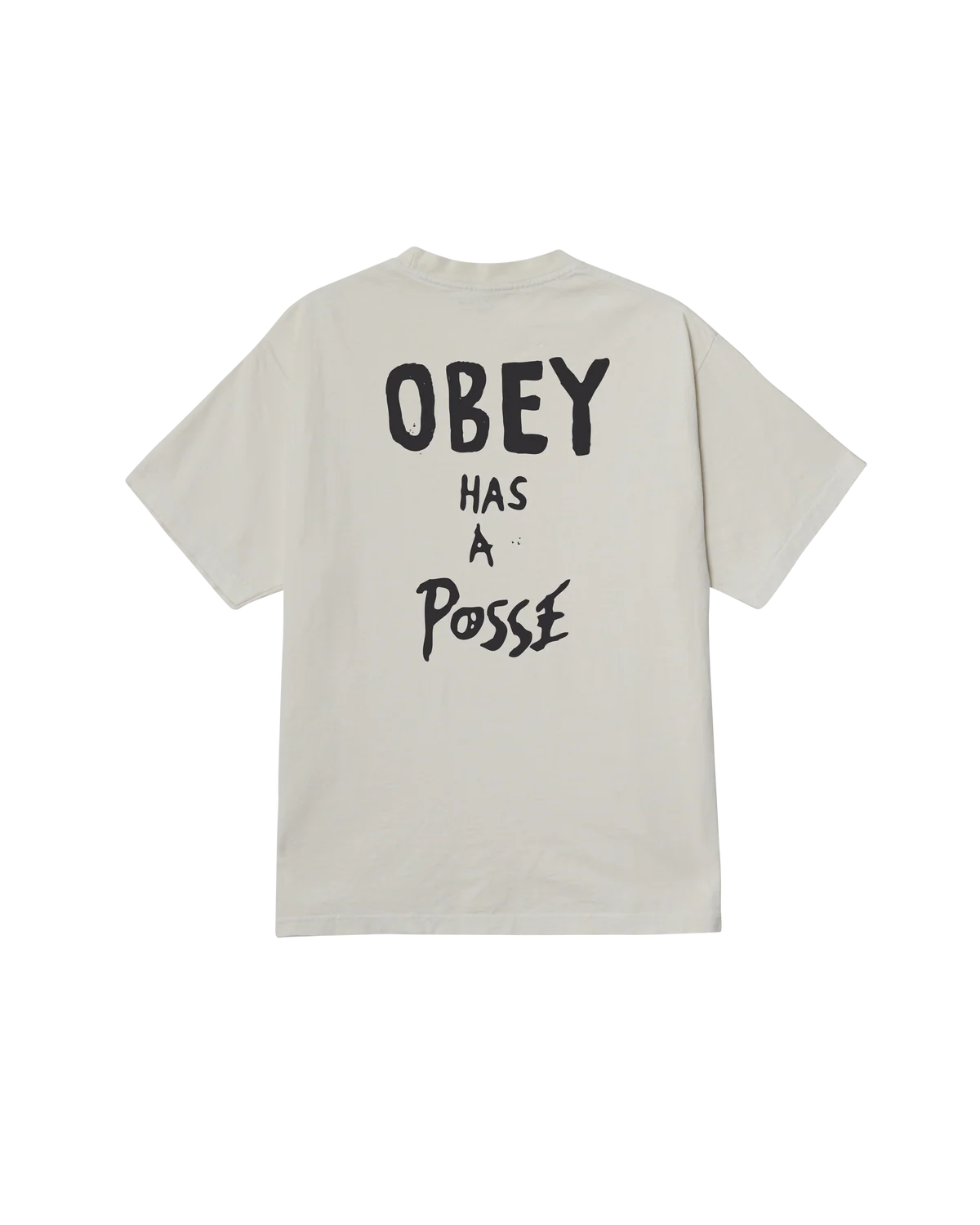 OBEY HAS A POSSE PIGMENT T-SHIRT CHALK