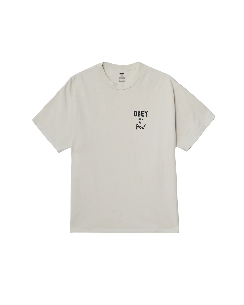 OBEY HAS A POSSE PIGMENT T-SHIRT CHALK