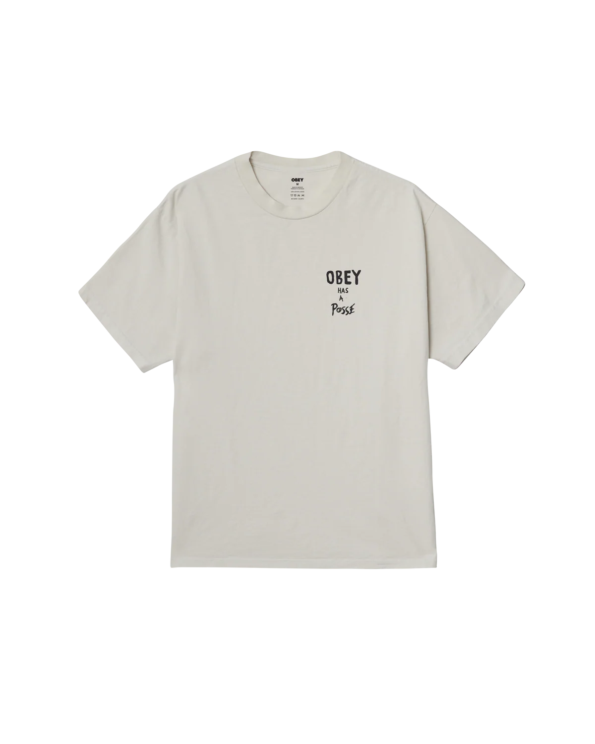 OBEY HAS A POSSE PIGMENT T-SHIRT CHALK