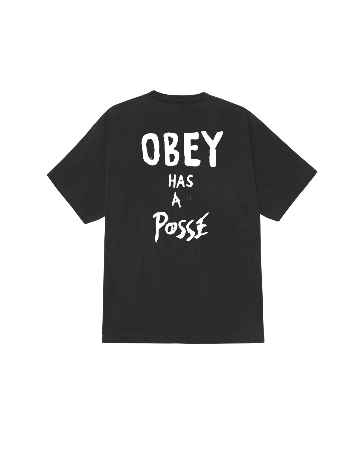 OBEY HAS A POSSE PIGMENT T-SHIRT DUSTY BLACK