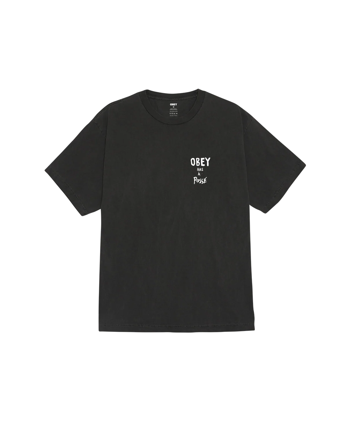 OBEY HAS A POSSE PIGMENT T-SHIRT DUSTY BLACK