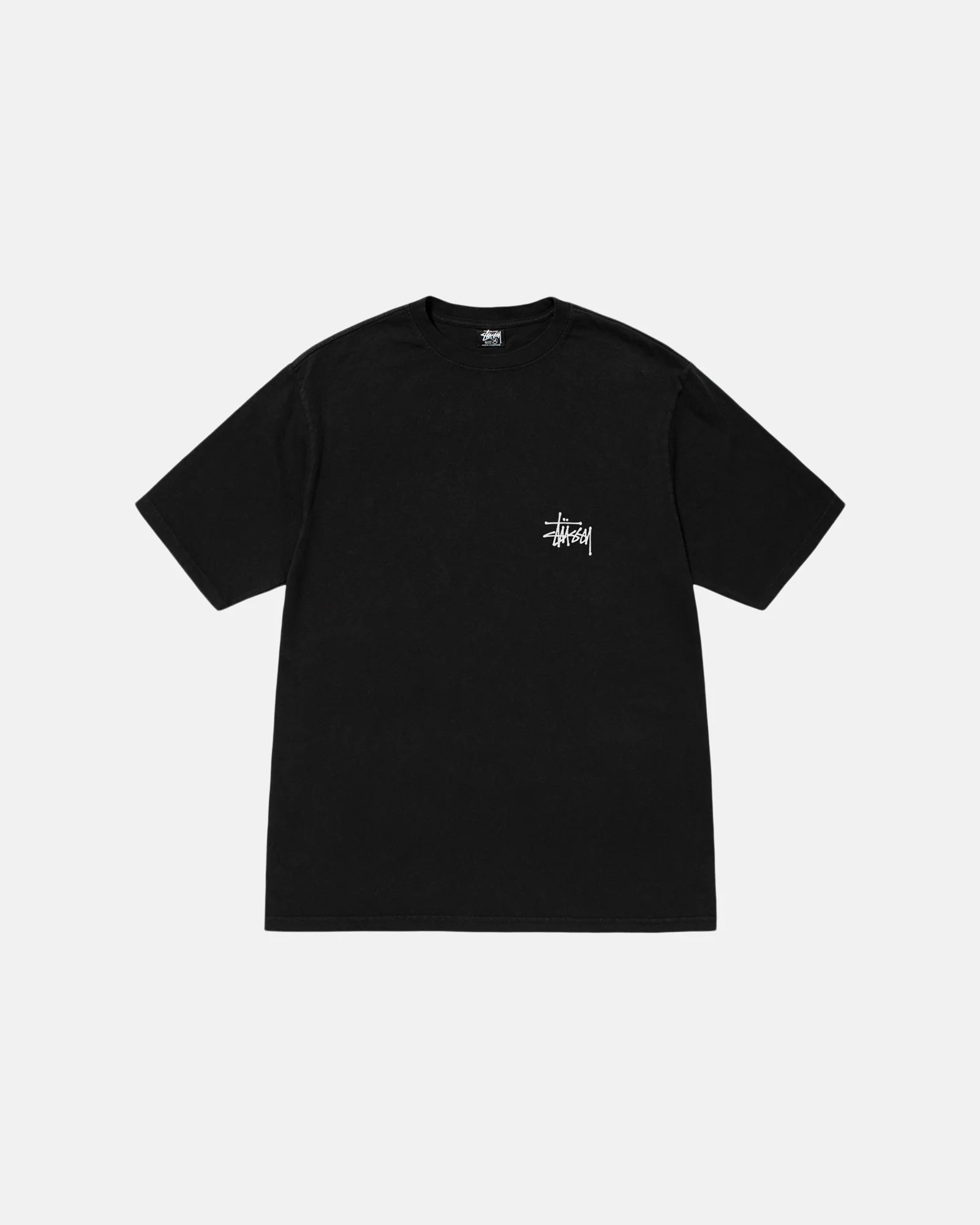 BASIC STUSSY PIG. DYED TEE BLACK