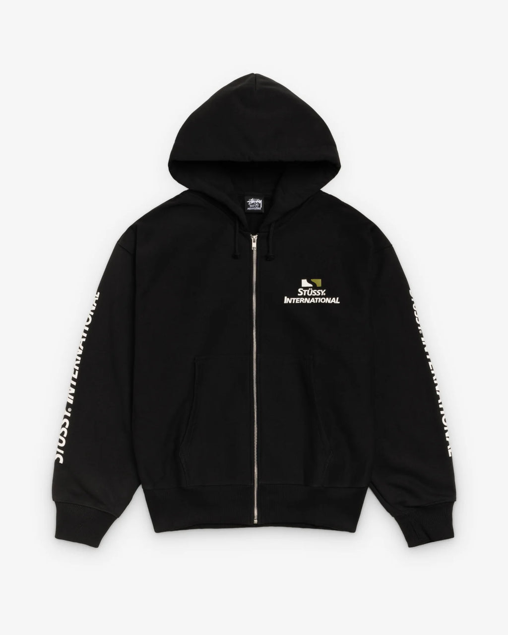 STUSSY INTERNATIONAL ZIP HOOD BLACK