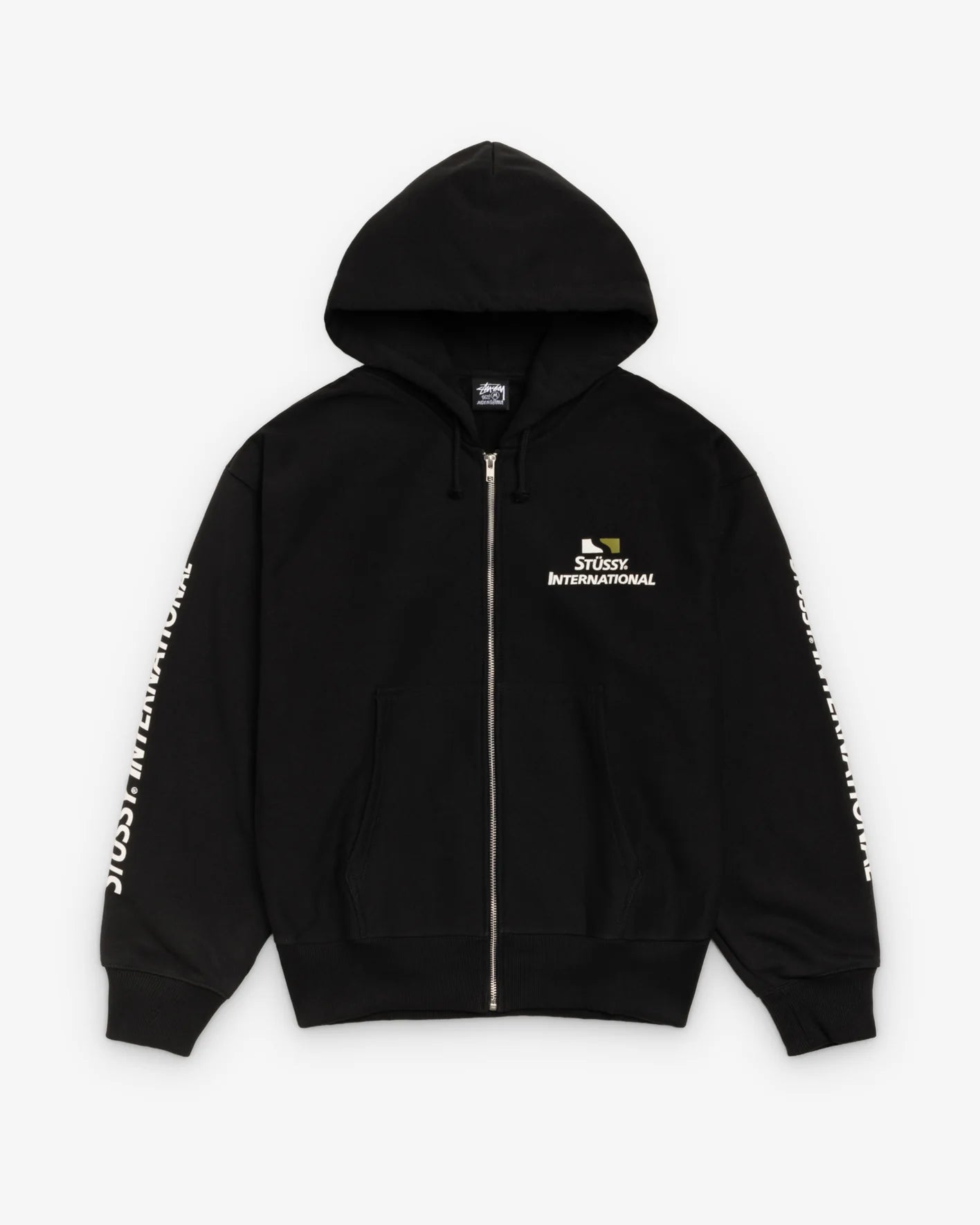 STUSSY INTERNATIONAL ZIP HOOD BLACK