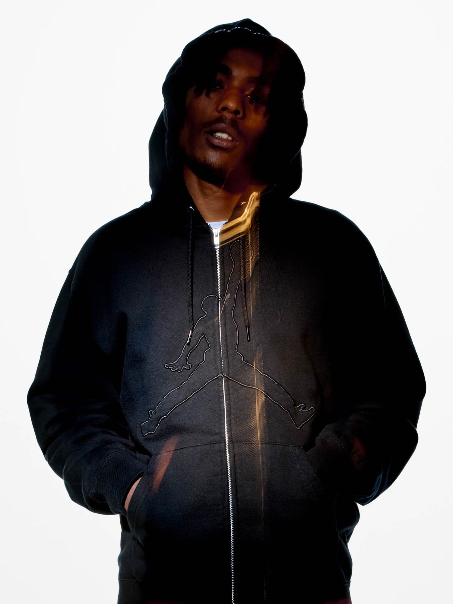 JORDAN ZIP UP HOODED SWEATSHIRT - L