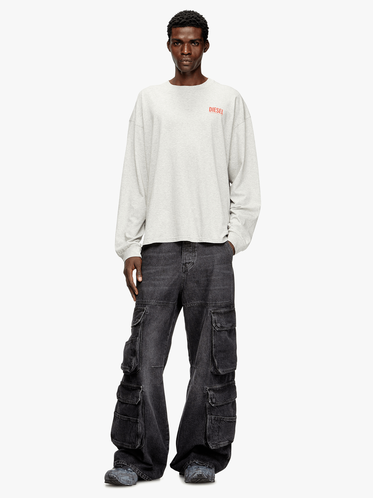 T-BOXT-LS-BISK MAGLIETTA GREY MELANGE