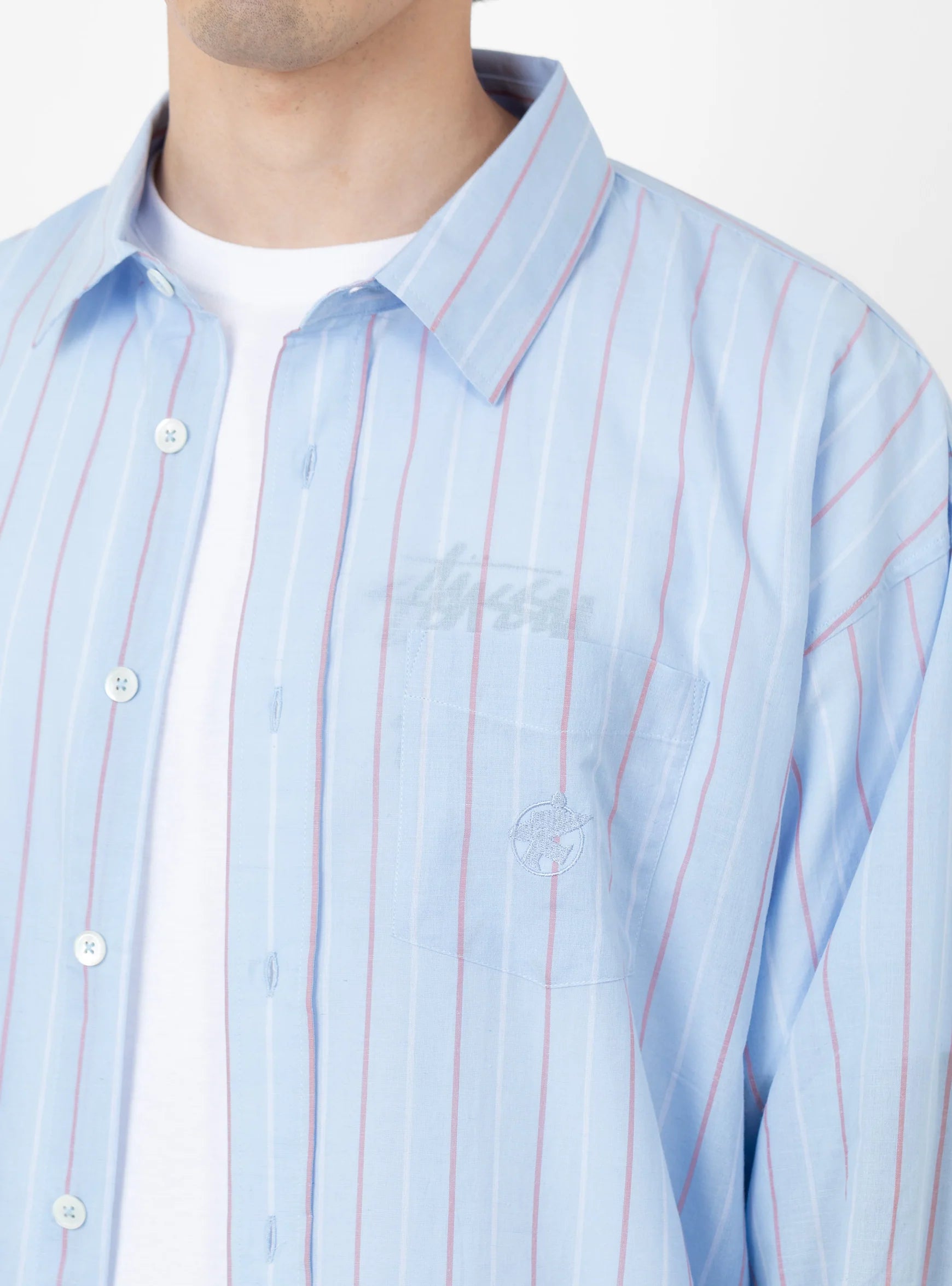 CLASSIC LS SHIRT STRIPE LIGHT BLUE