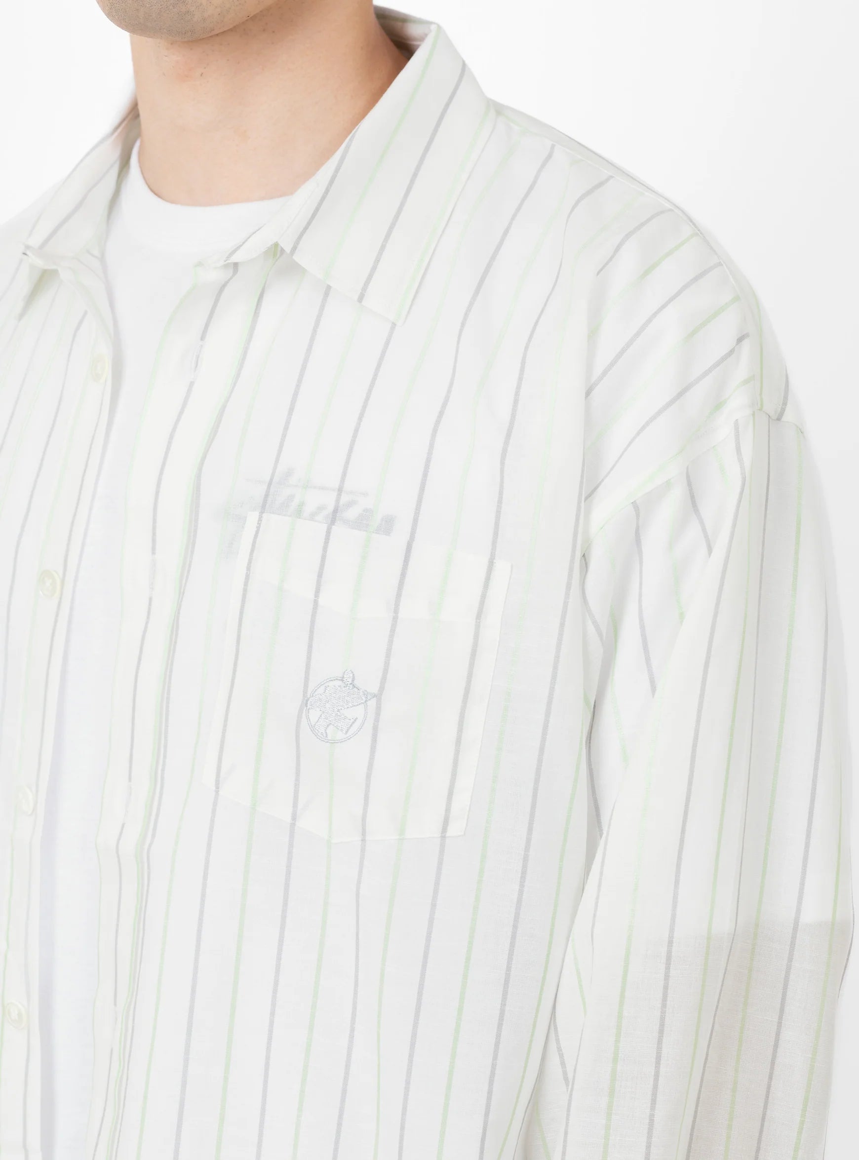 CLASSIC LS SHIRT STRIPE WHITE