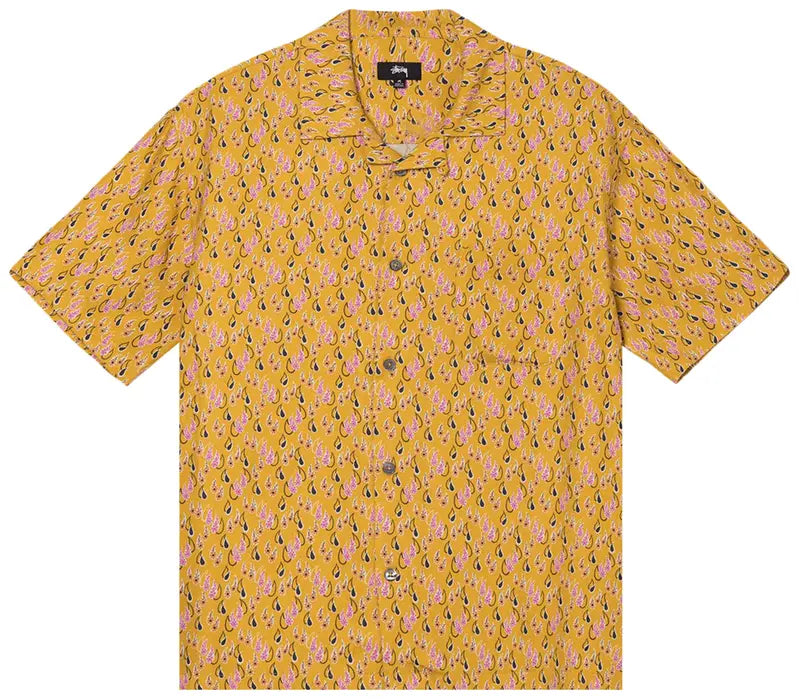 Paisley Tears Shirt Mustard